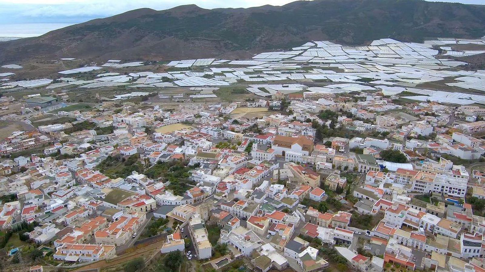 Vista aérea del municipio de Dalías.