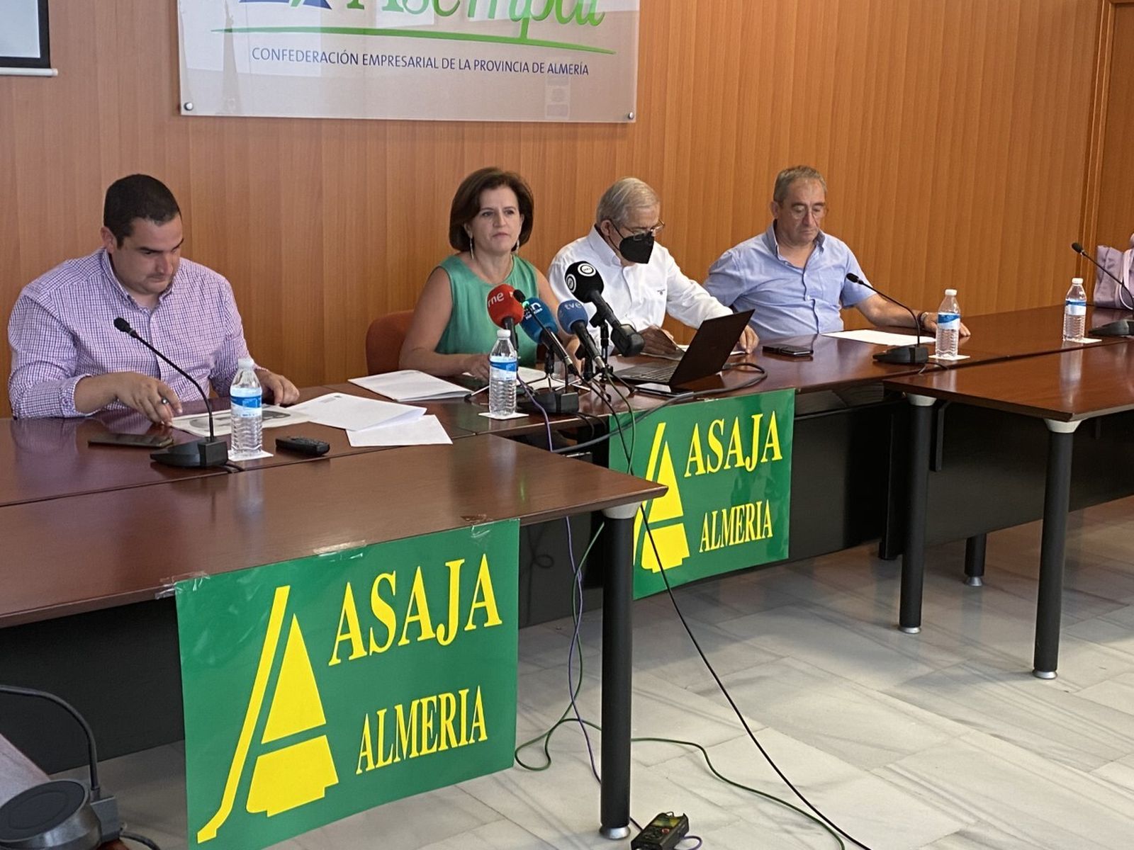 Miguel Ángel Serrano, Adoración Blanque, Pascual Soler y Juan Garrido, en el balance de Asaja.