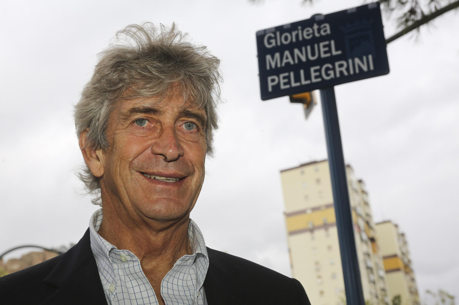 Manuel Pellegrini, en la inauguración de su glorieta en Málaga.