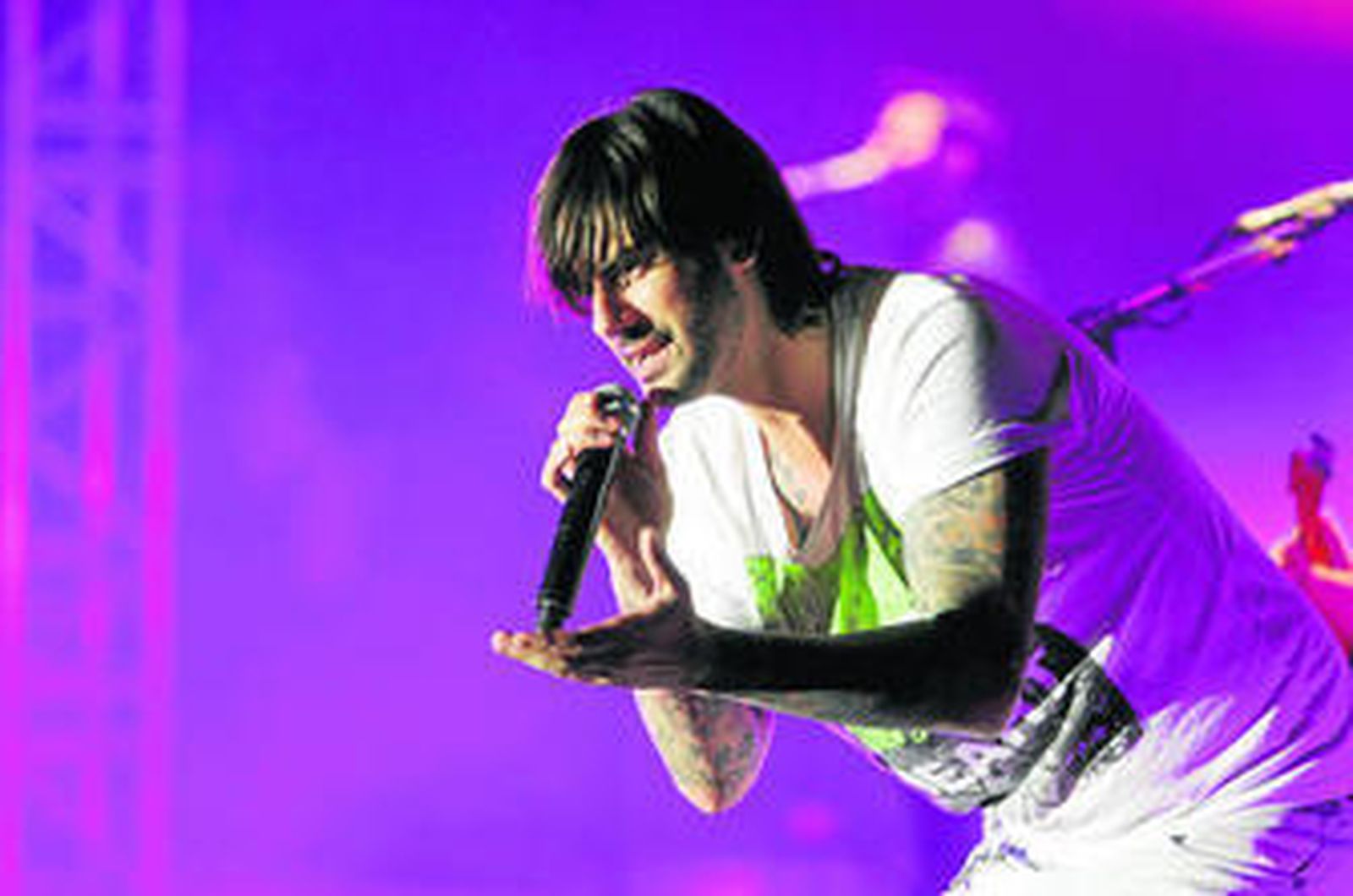 El artista, ayer, en el Palacio de Deportes.