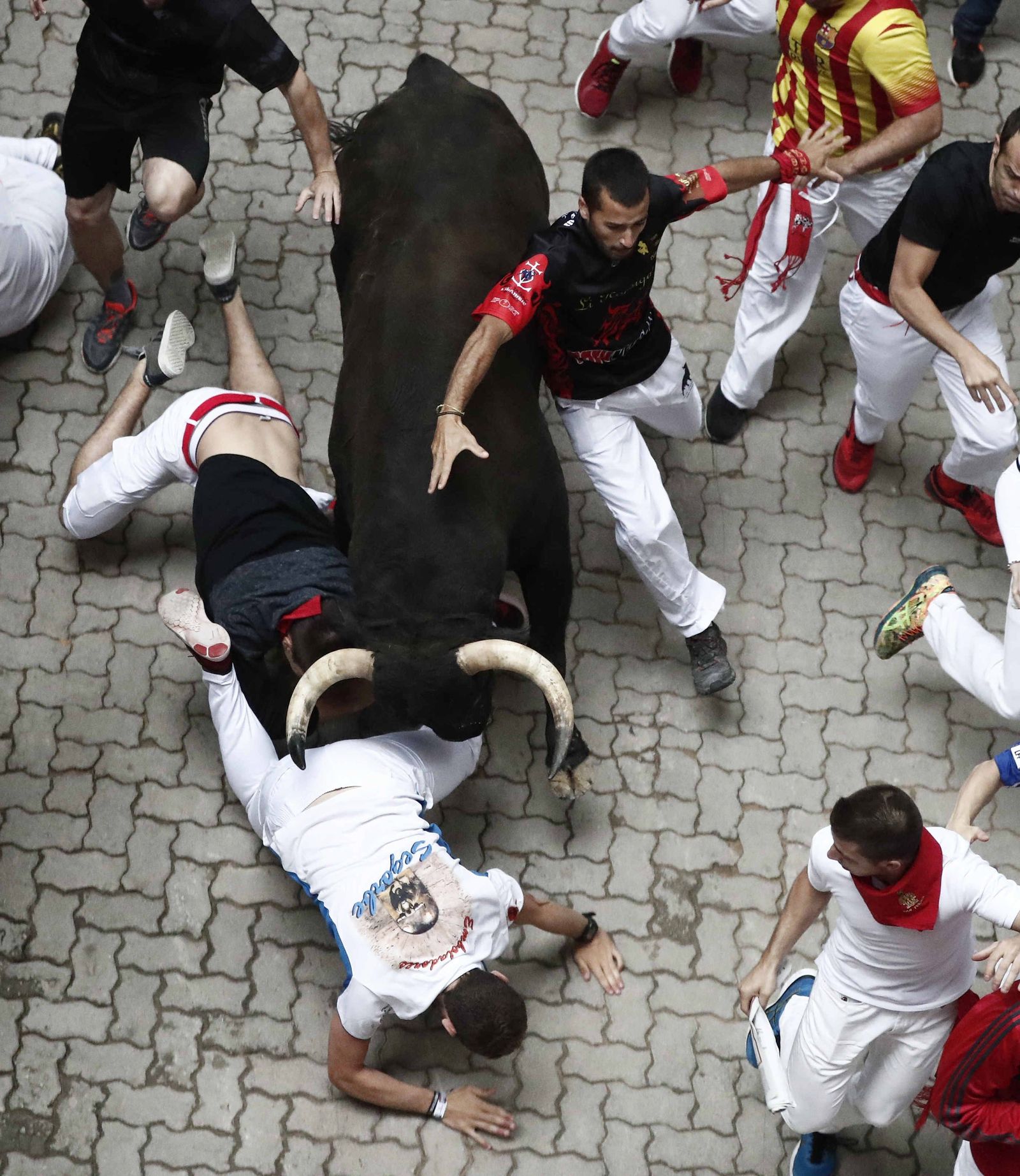 El séptimo encierro de los Sanfermines 2018, en imágenes