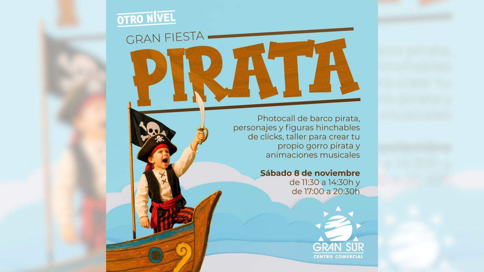 Cartel de la fiesta pirata.