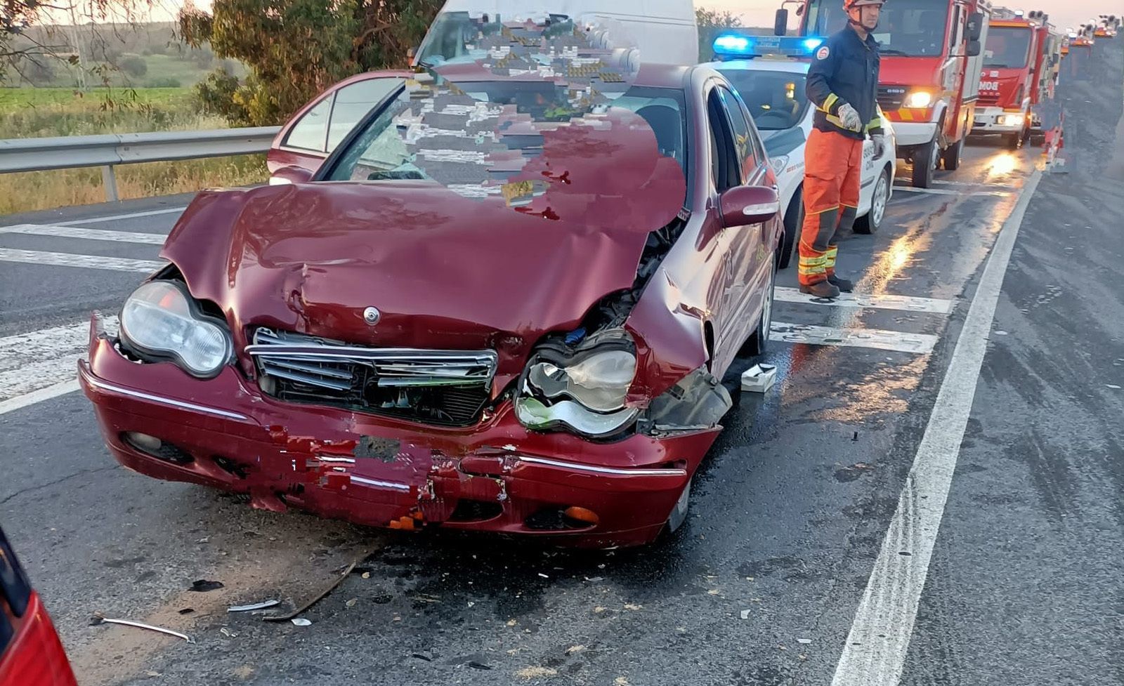 Estado en el que ha quedado uno de los turismos siniestrados