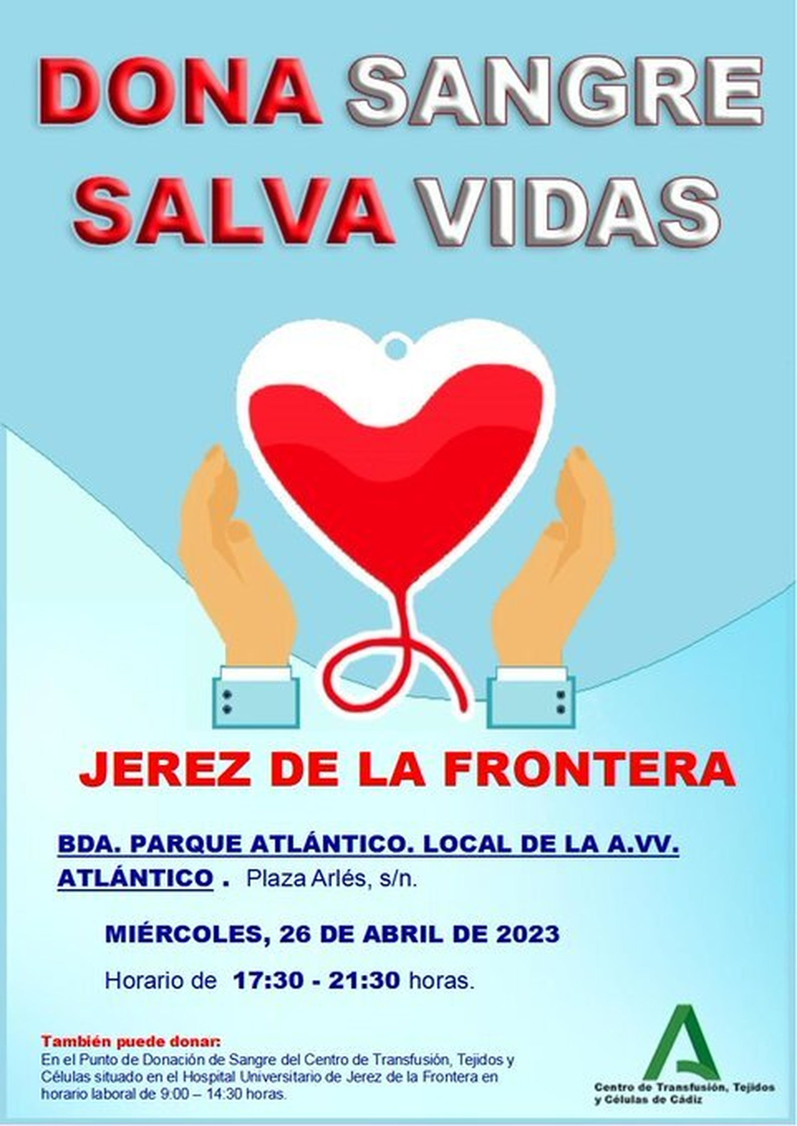 Cartel para la donación de sangre en Jerez