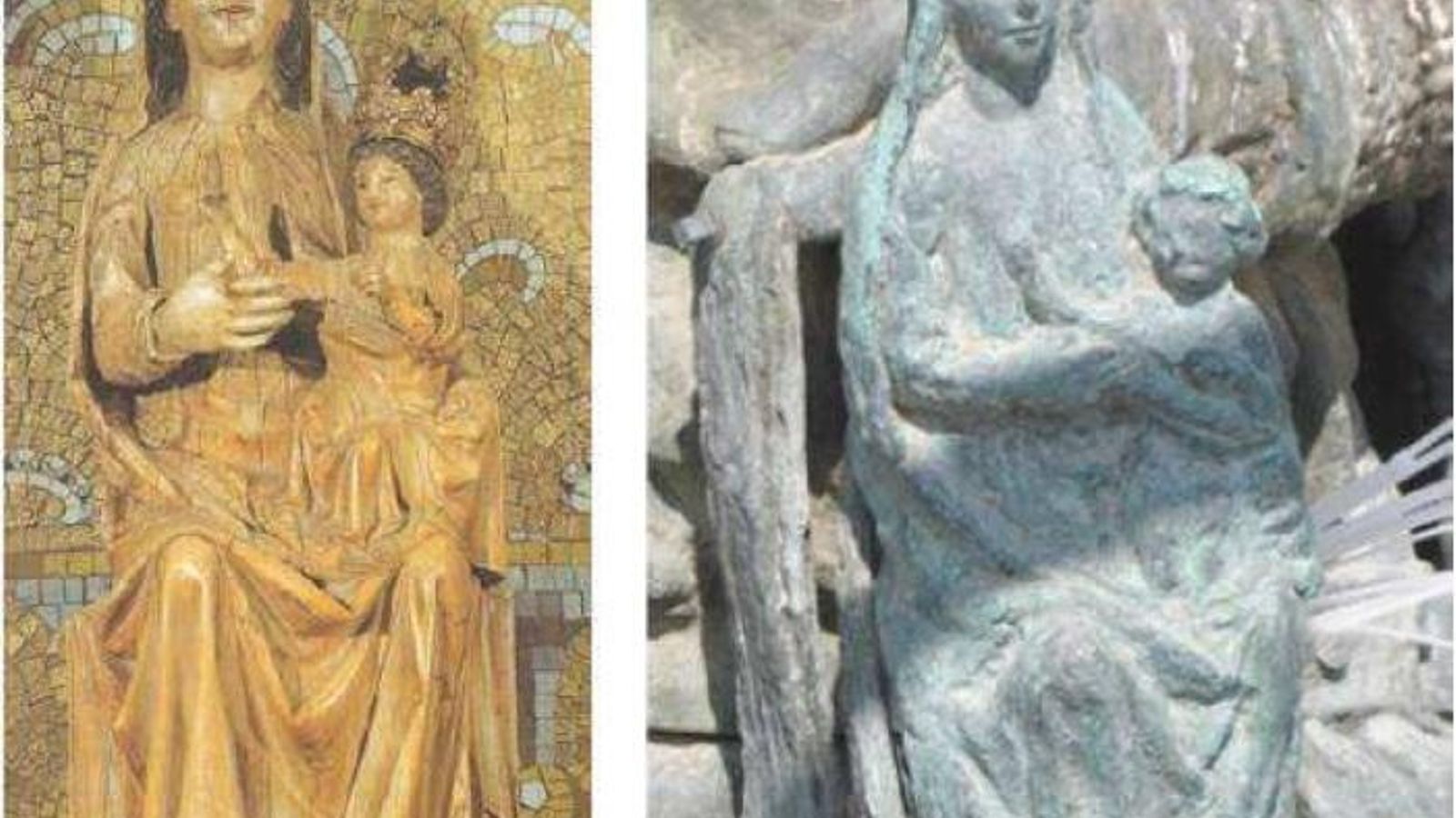 La Virgen de las Batallas y la réplica del monumento a San Fernando.