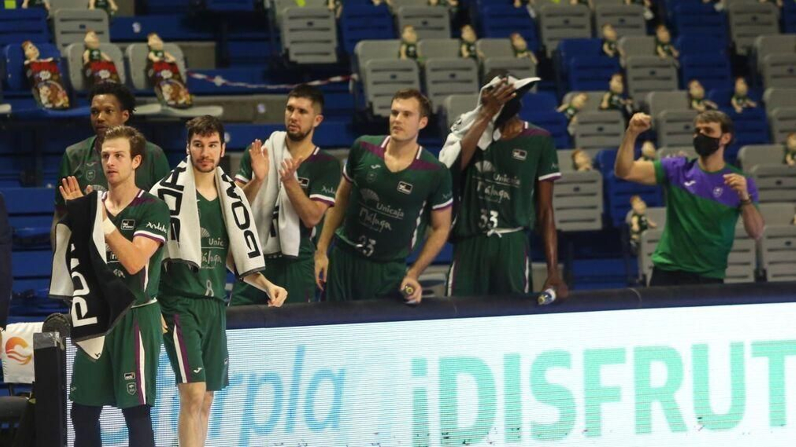 EL banquillo del Unicaja en el pasado partido contra el Urbas Fuenlabrada.
