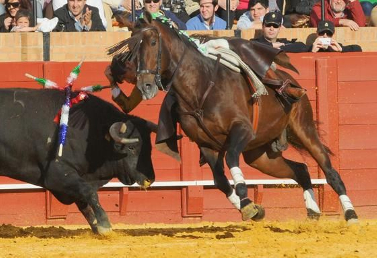 Diego Ventura en plena faena con el segundo astado.

Foto: Juan Carlos Vazquez