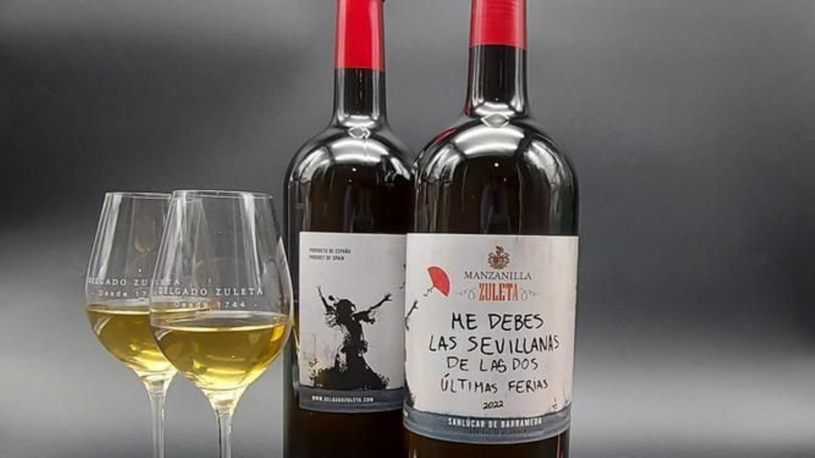 Botellas magnum de la manzanilla viral de la bodega Delgado Zuleta.