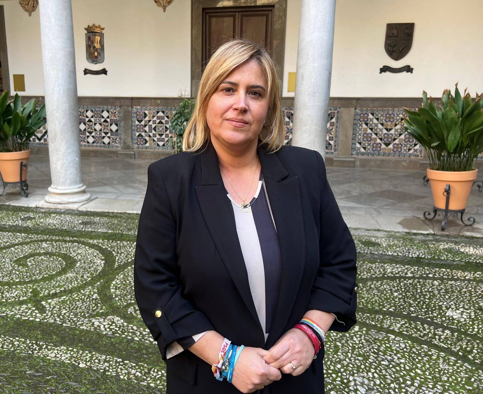 Nuria Gutiérrez, en el patio del Ayuntamiento.