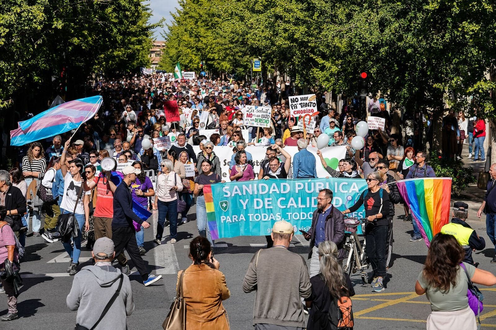 Así ha sido la manifestación en defensa de la sanidad pública en Granada