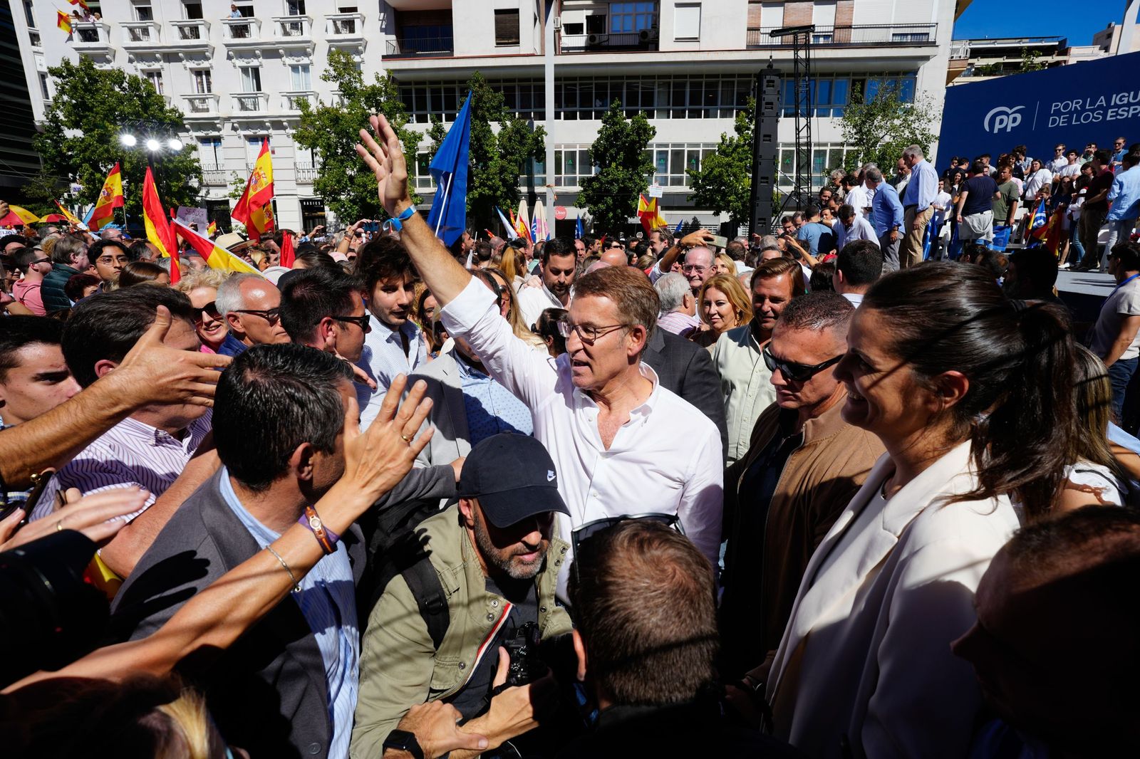 Feijóo en la manifestación contra la amnistía y contra Pedro Sánchez en Madrid.