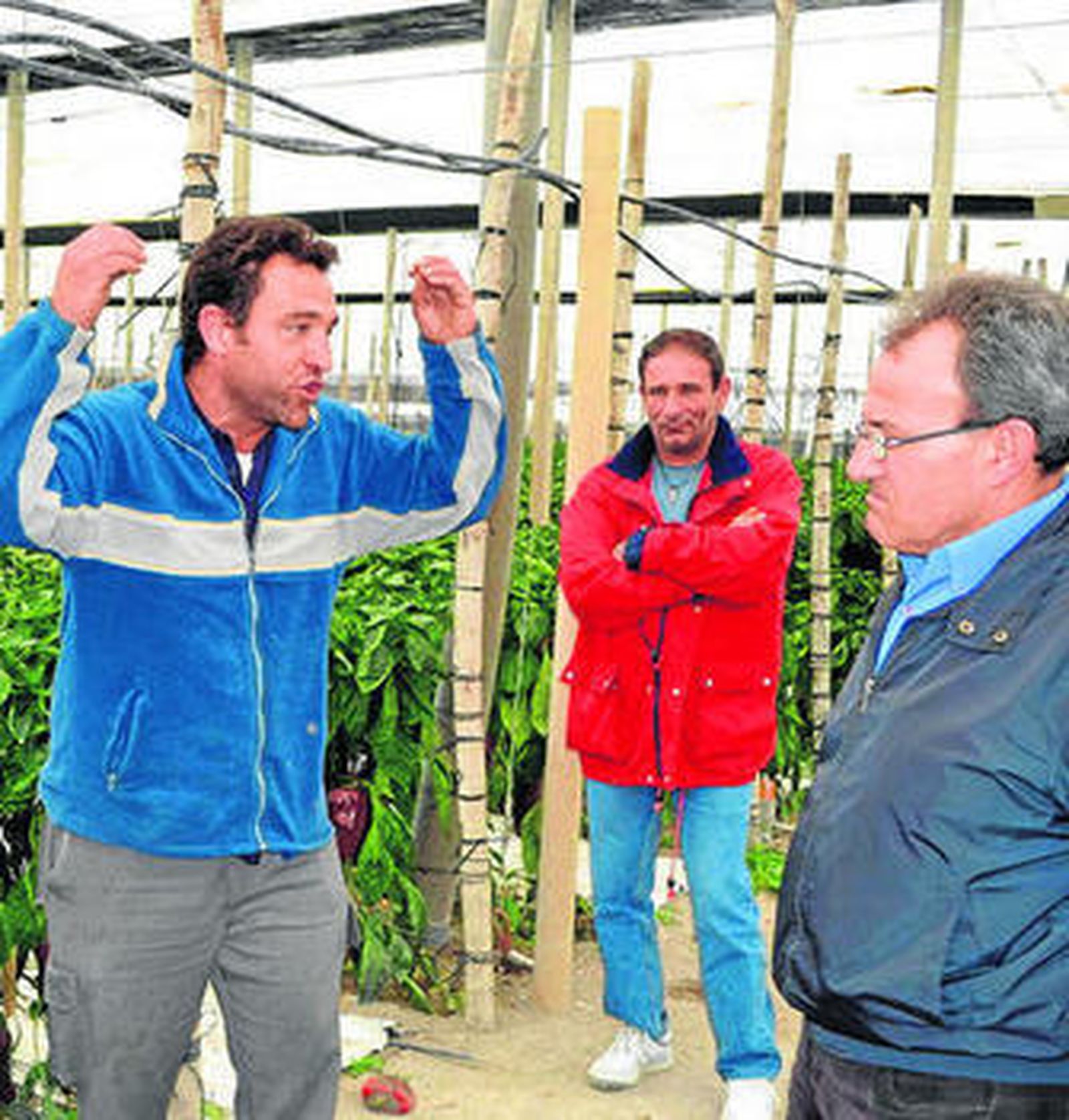 El agricultor muestra su indignación por el robo.