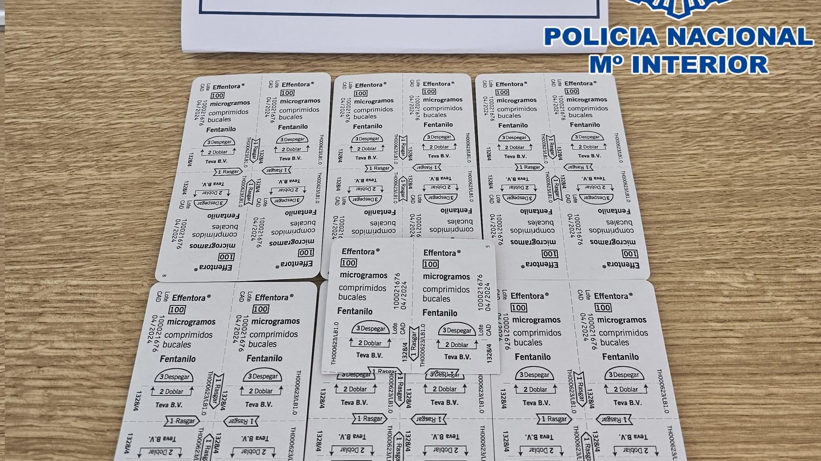 Tabletas de fentalino intervenidas por la Policía Nacional en La Línea.