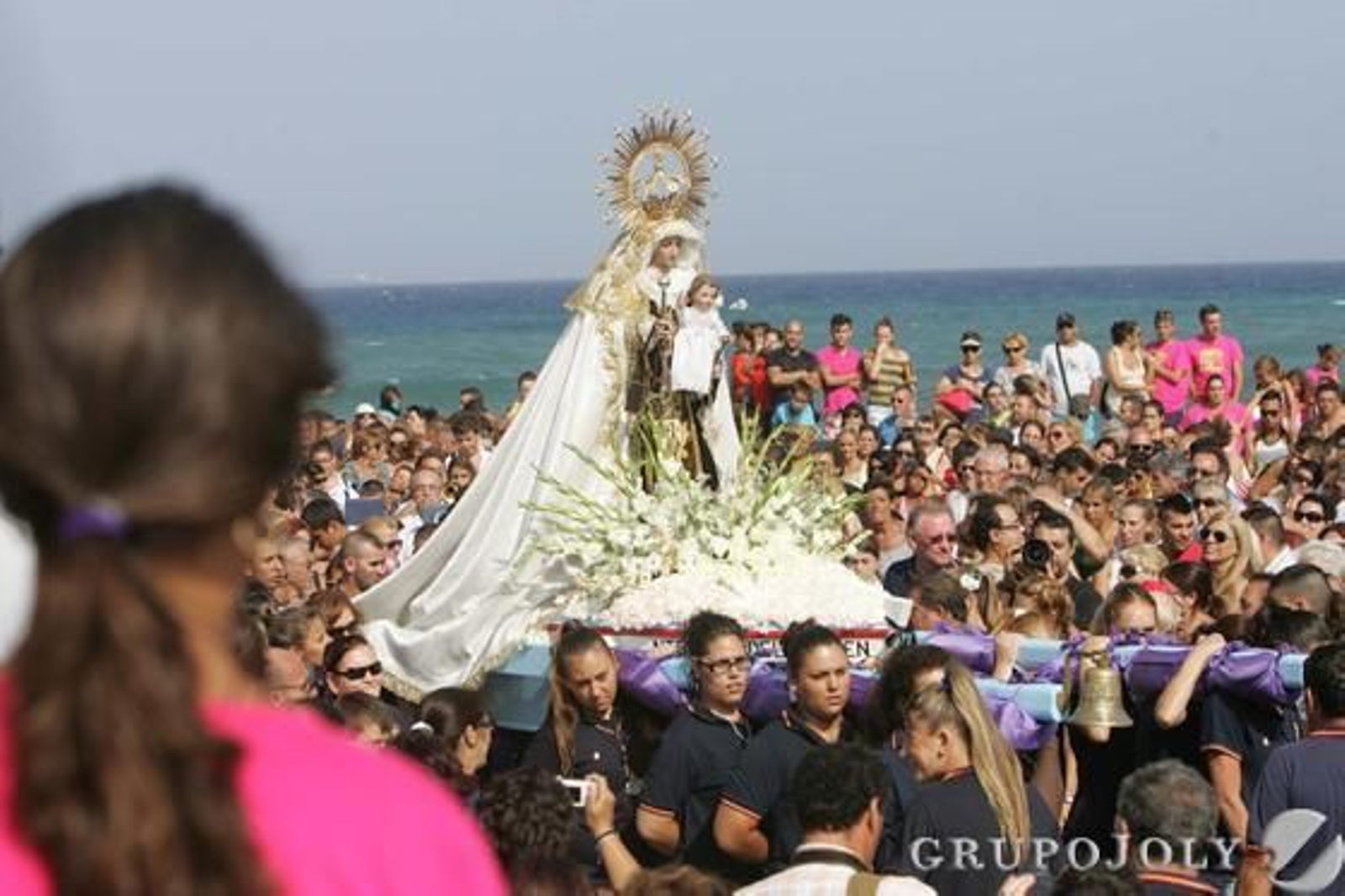 El Carmen de La Línea y sus cargadoras.

Foto: Joaquín Quiñones