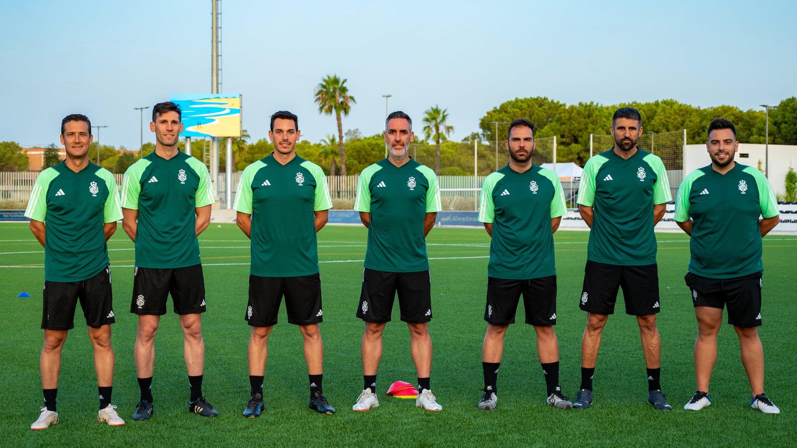 Cuerpo técnico del Recreativo de Huelva.