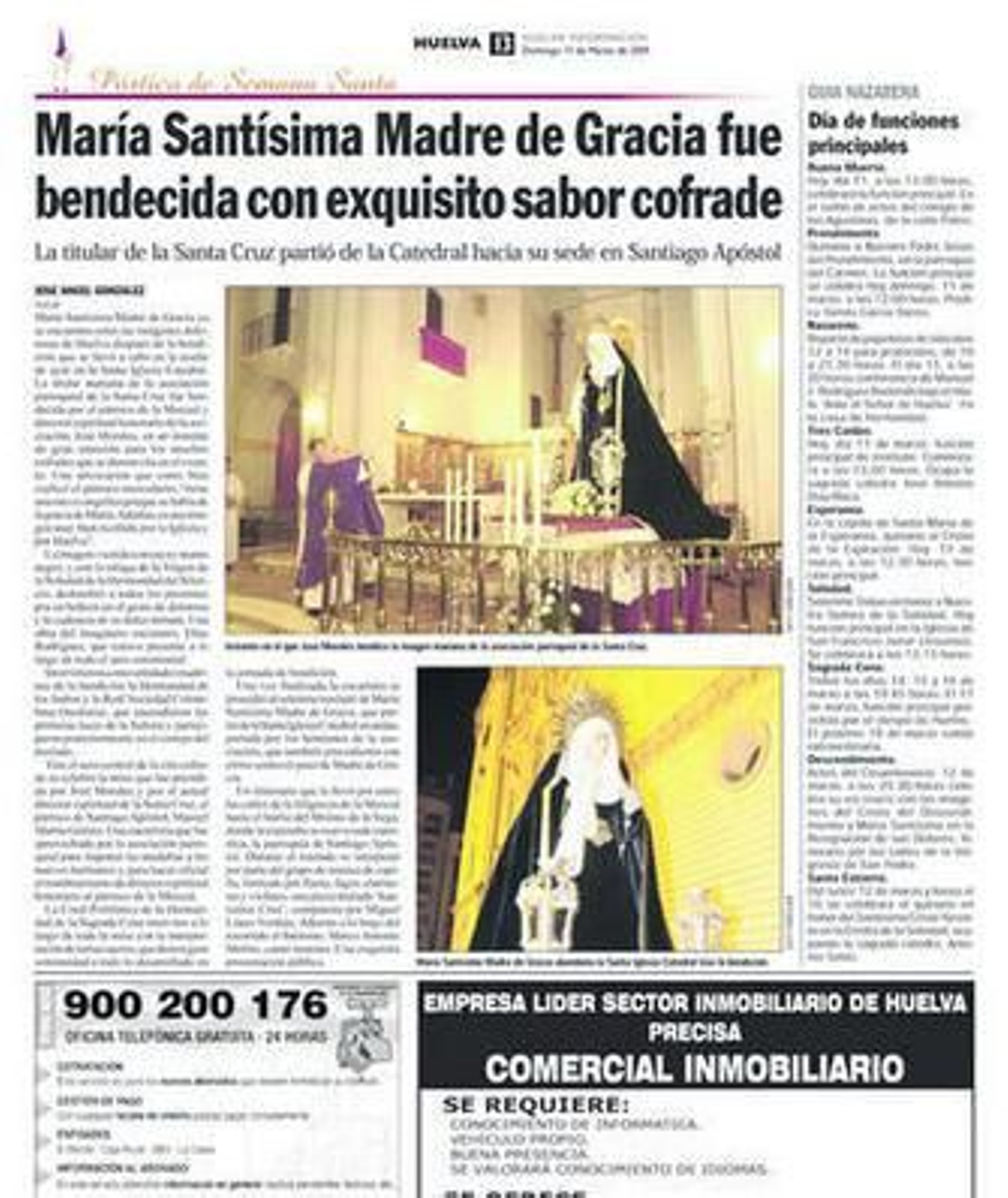 Grupo de la Tertulia Cofrade El Penitente, fotografiado en el patio de la Parroquia de la Concepción.