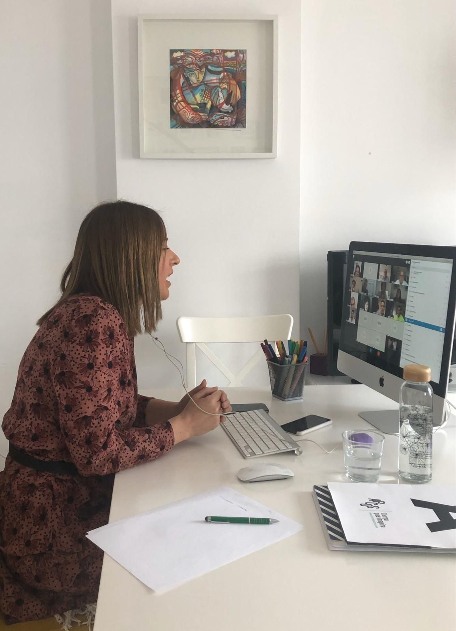 La delegada municipal de Turismo, durante el encuentro virtual.