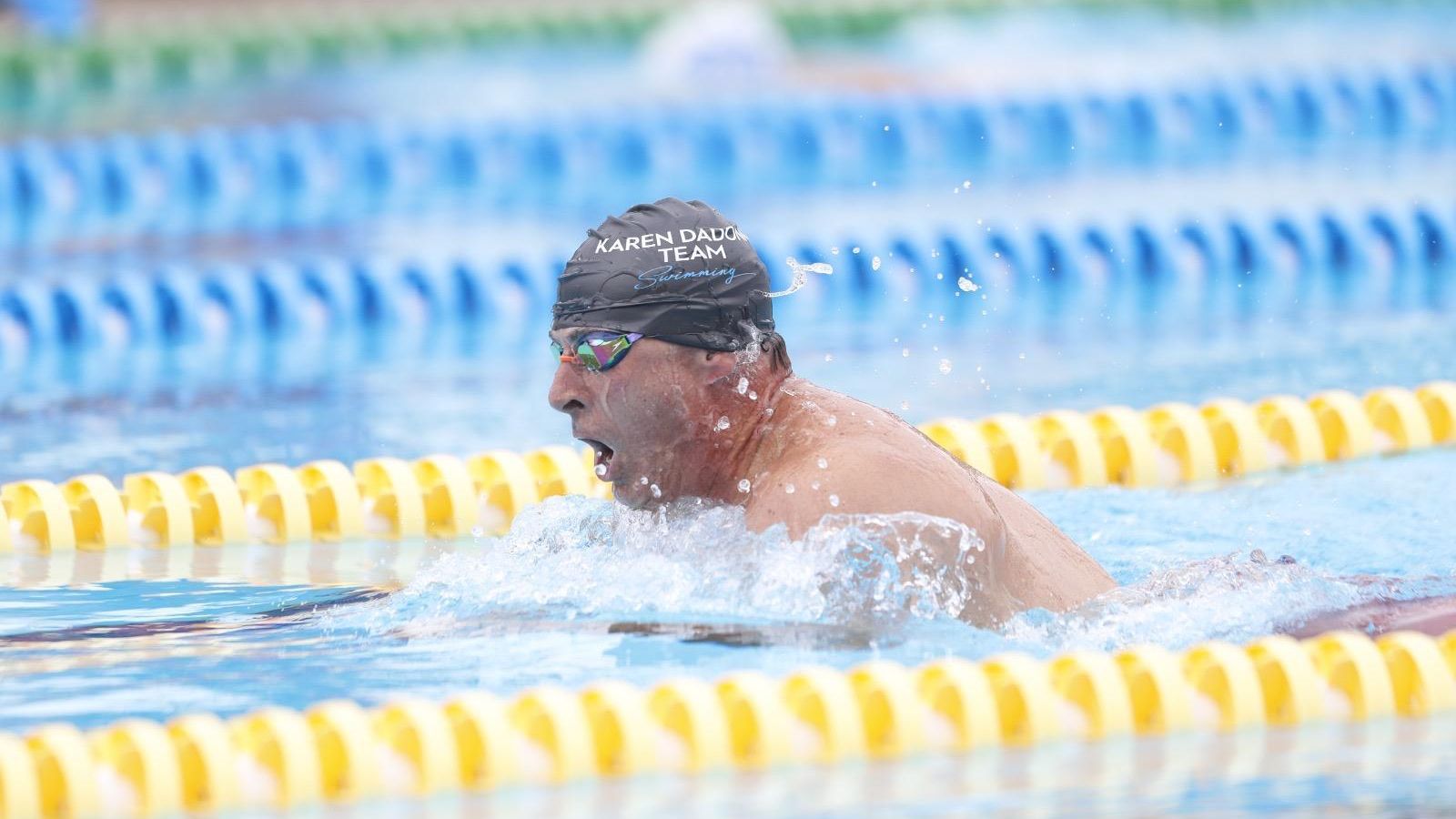 Alberto del Pino, en plena competición.