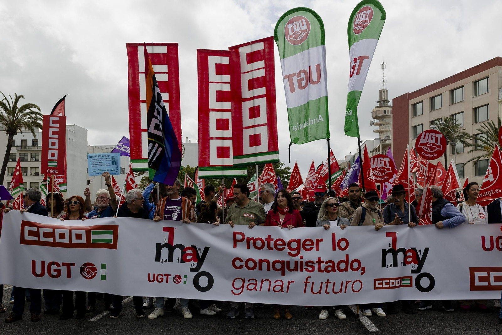 Imágenes de la manifestación del 1 de Mayo en Cádiz
