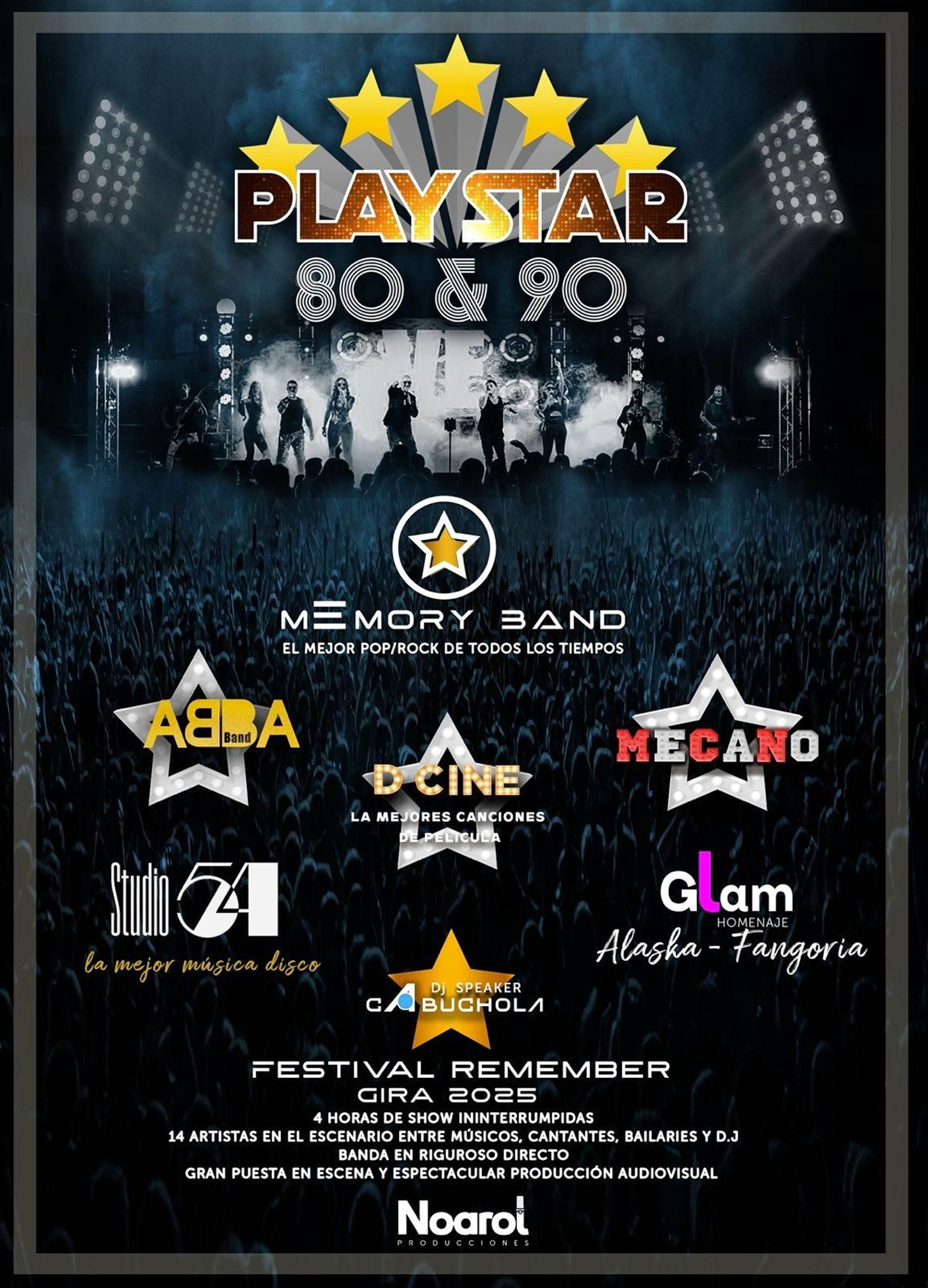 Cartel oficial de la presentación del Grupo Play Star.