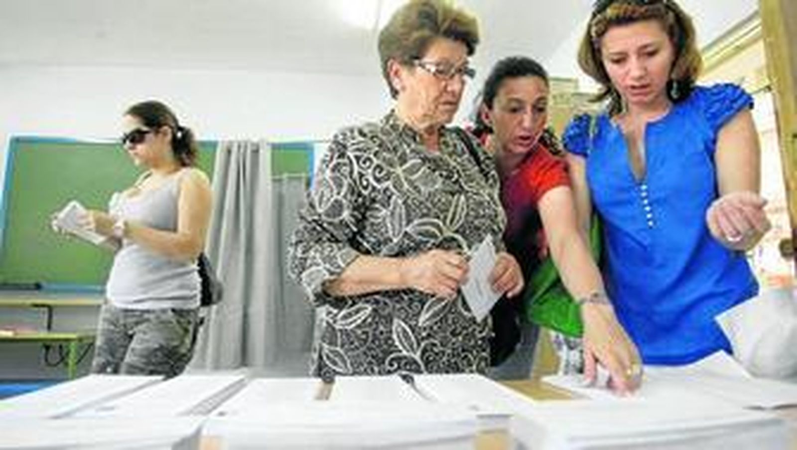 Instantánea tomada el domingo en el colegio Andalucía, en La Línea.