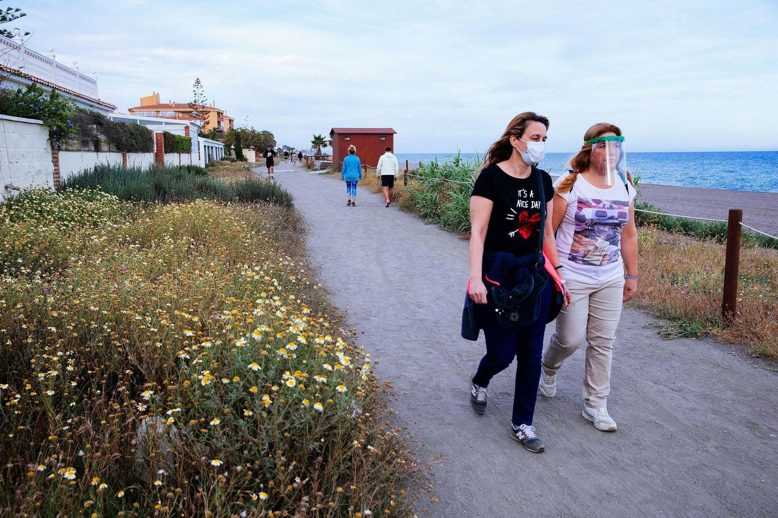 Paseo marítimo en la costa de Málaga.