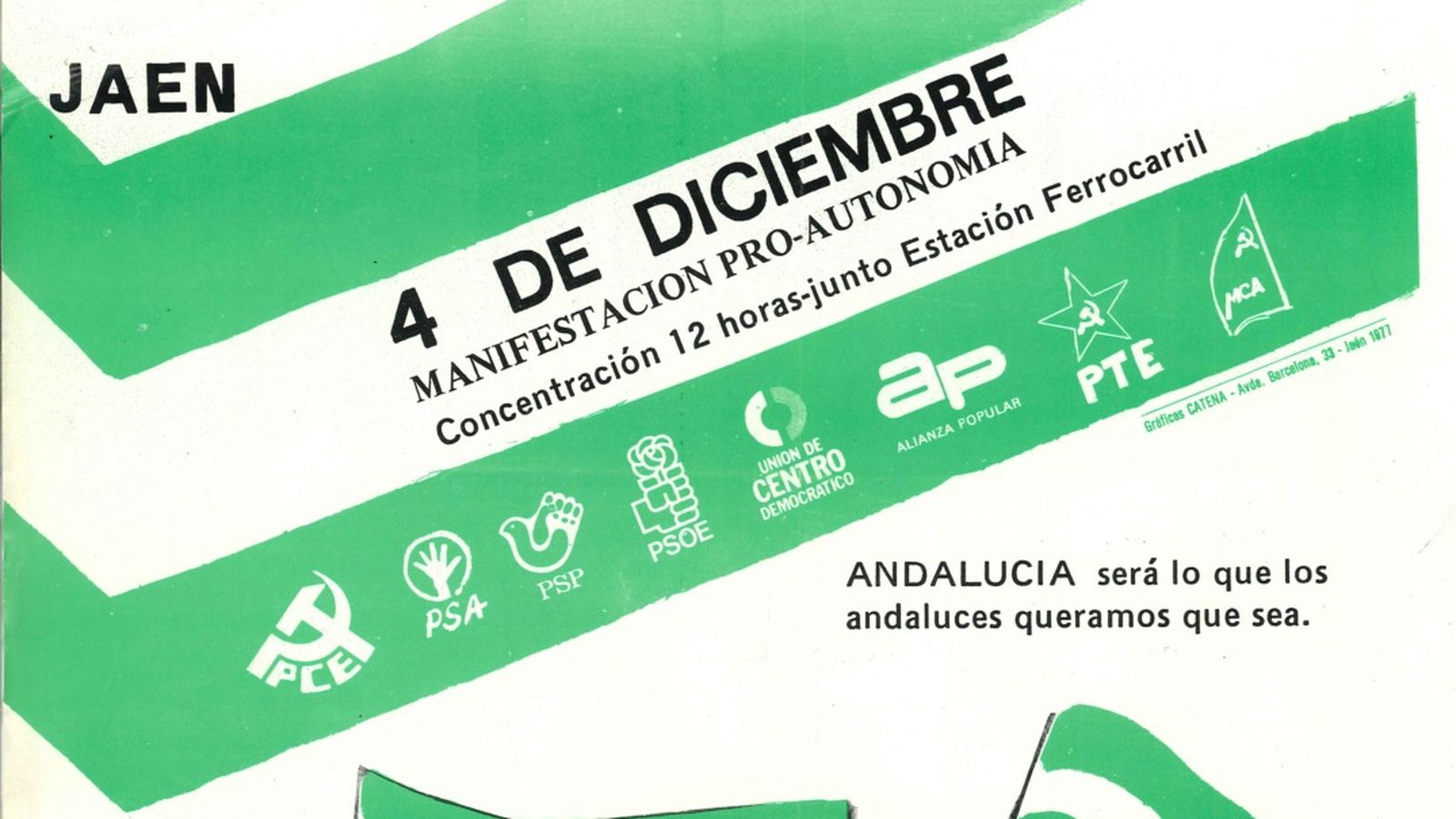Cartel de la manifestación en pro de la autonomía del 4 de Diciembre.