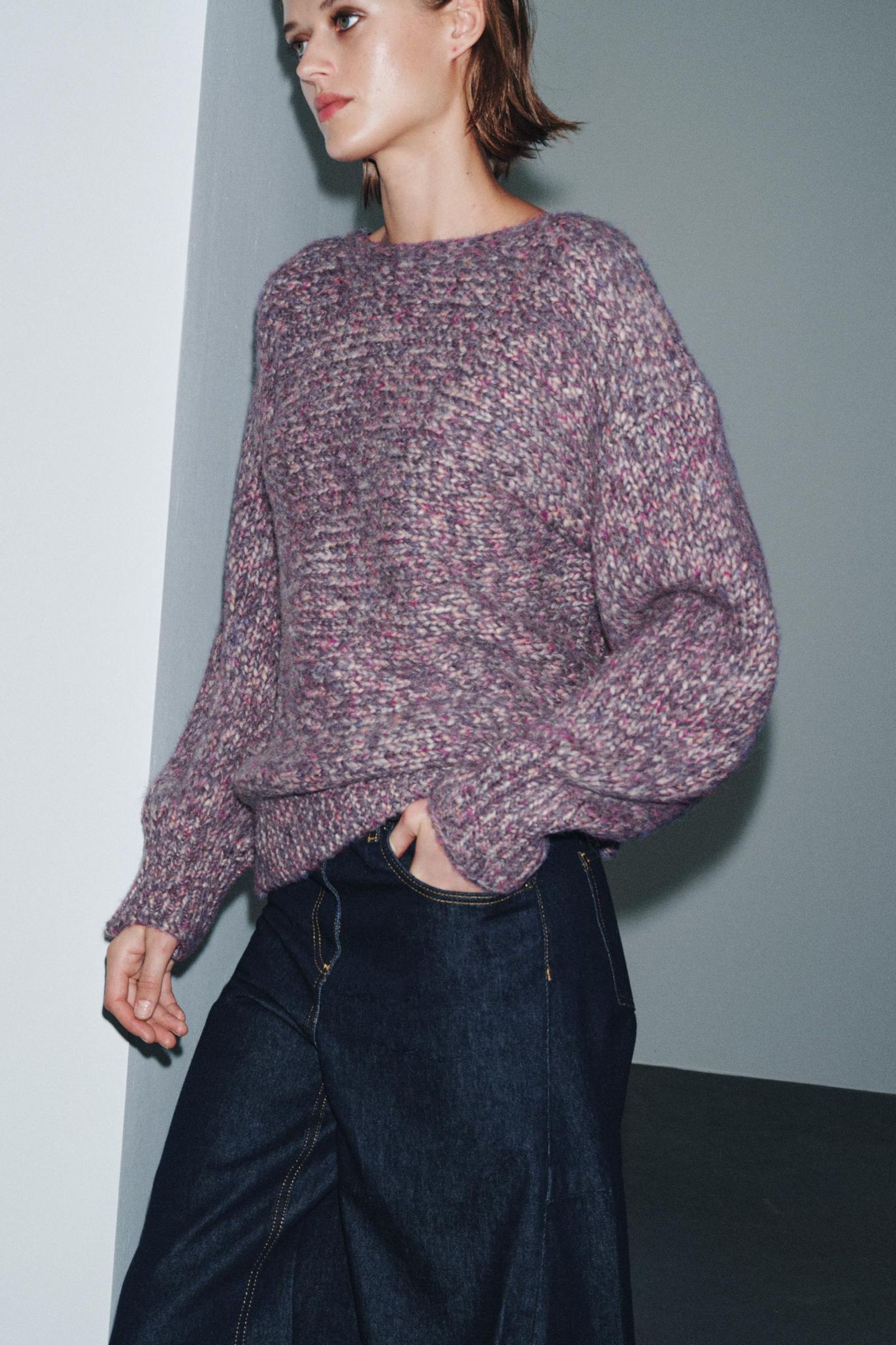 Jersey malva de Zara.