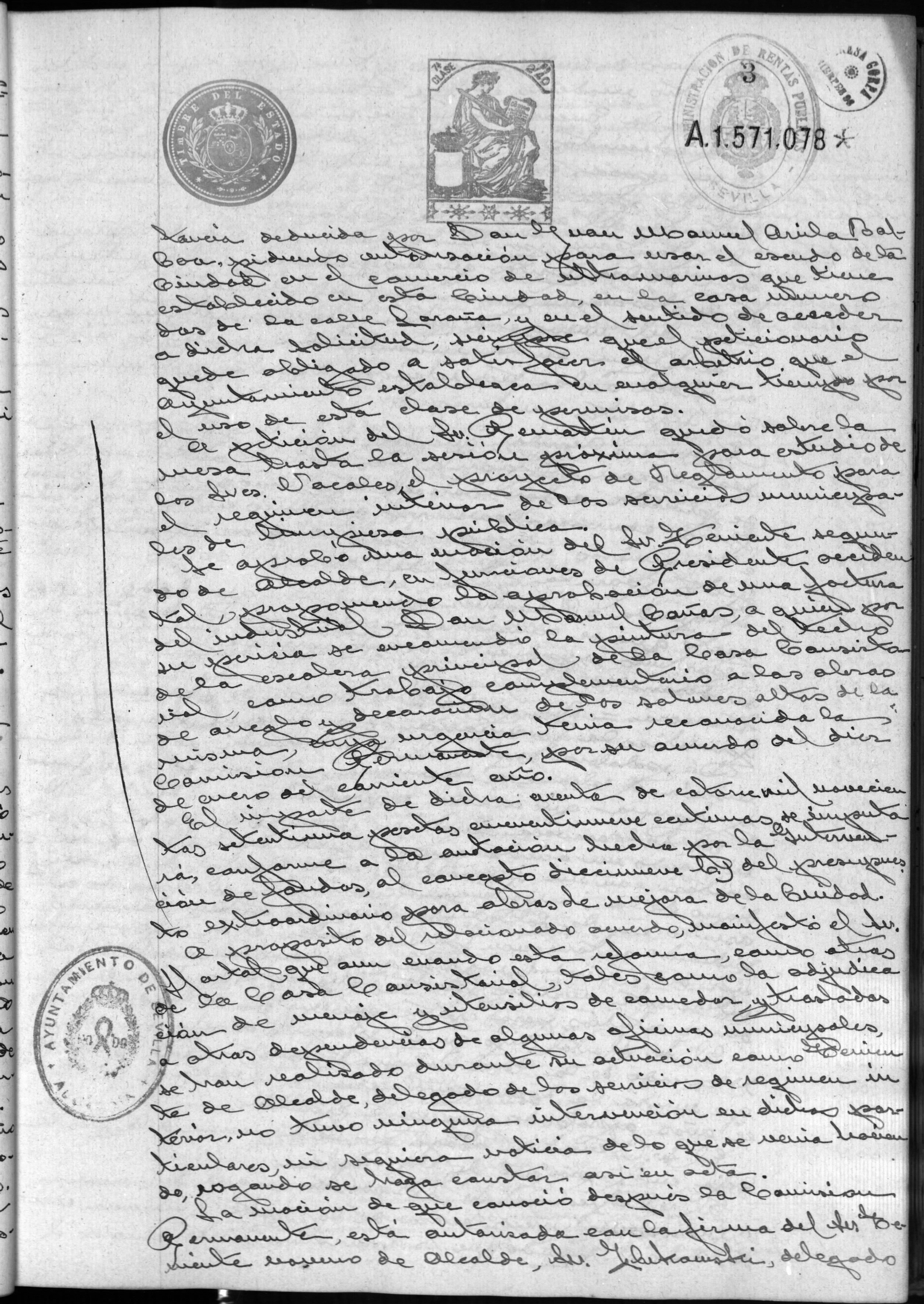 Actas de la Comisión otorgando los trabajos de pintura a Manuel Cañas.