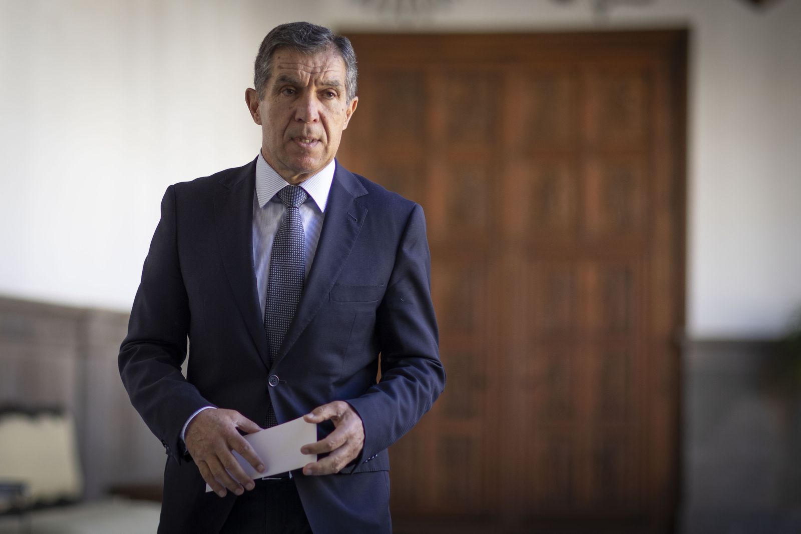 El presidente del TSJA, Lorenzo del Río, en la presentación de la memoria de la institución.