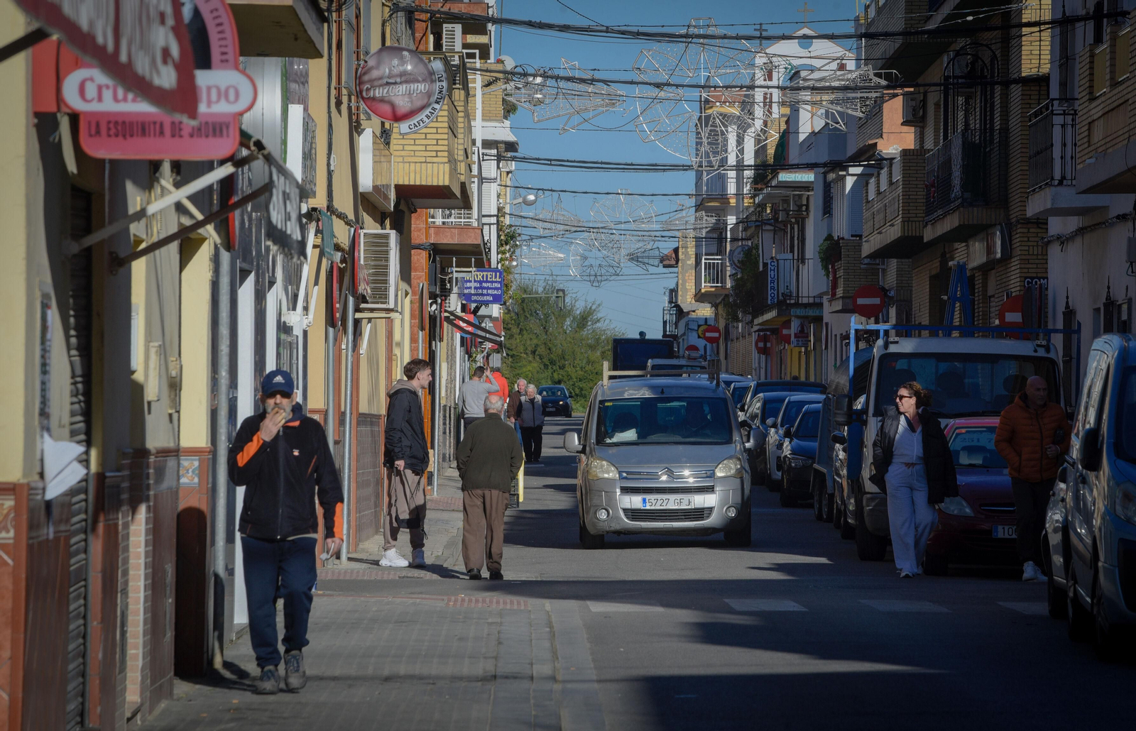 Vida cotidiana en San José de Palmete, una mañana de esta semana.