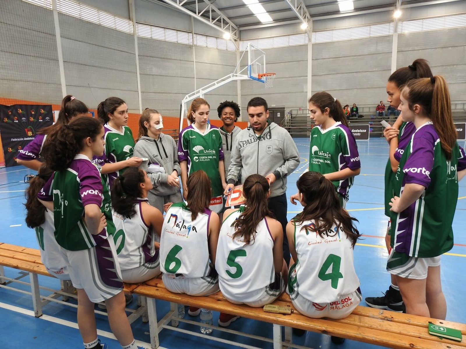 El Unicaja, en un tiempo muerto.