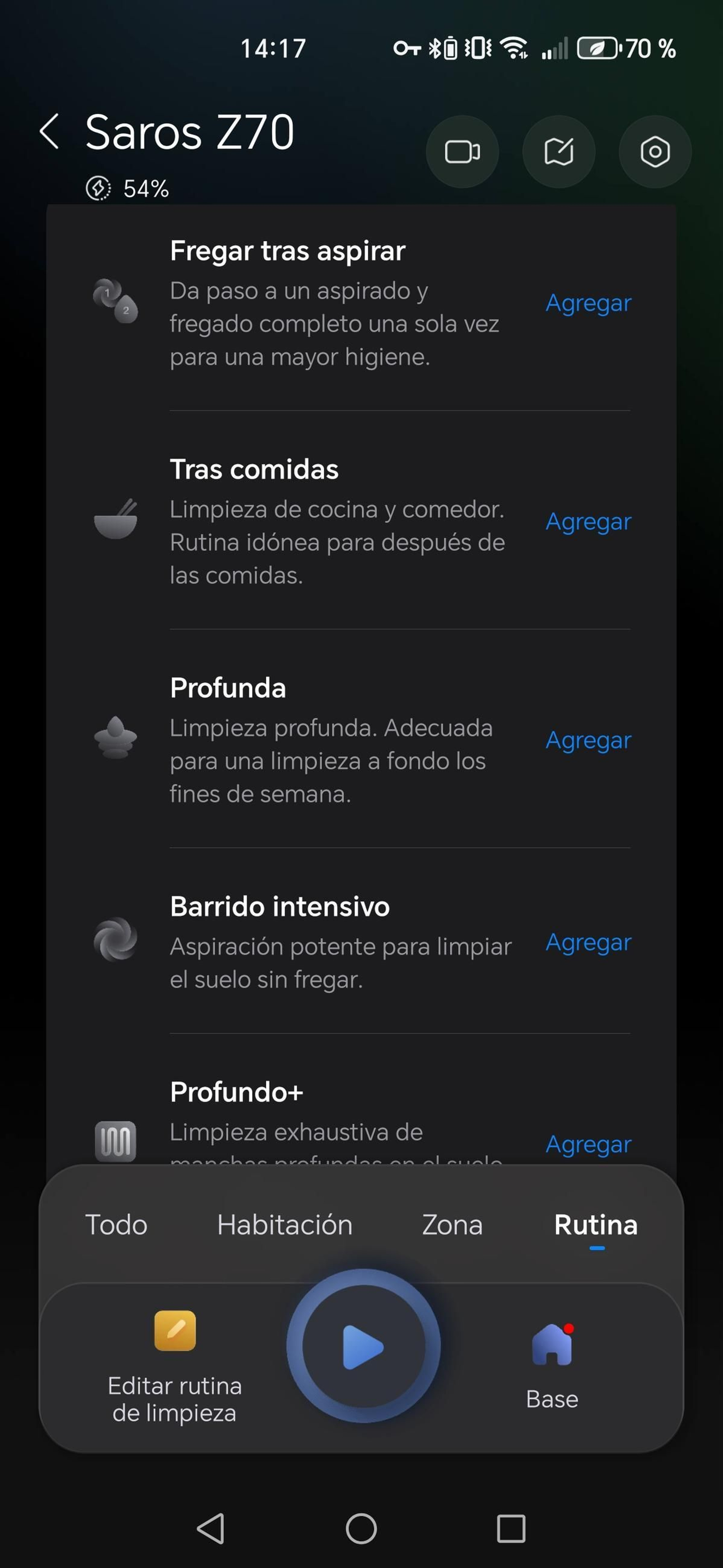 Aplicación Roborock - Robot aspirador Saros Z70