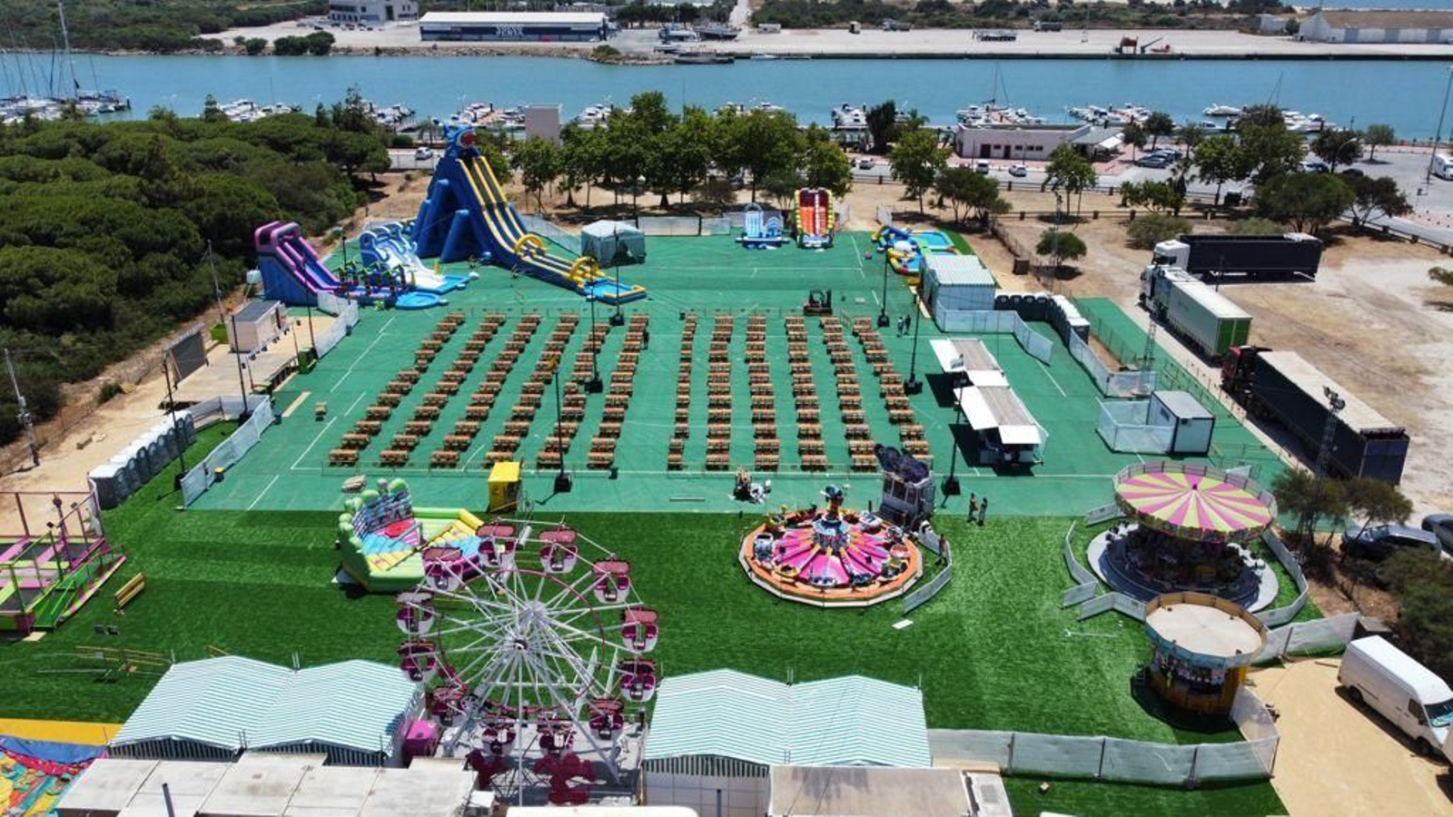 Las instalaciones de ‘The Lace Park’, en El Puerto, donde se proyectarán las películas del  ciclo de cine de verano familiar.