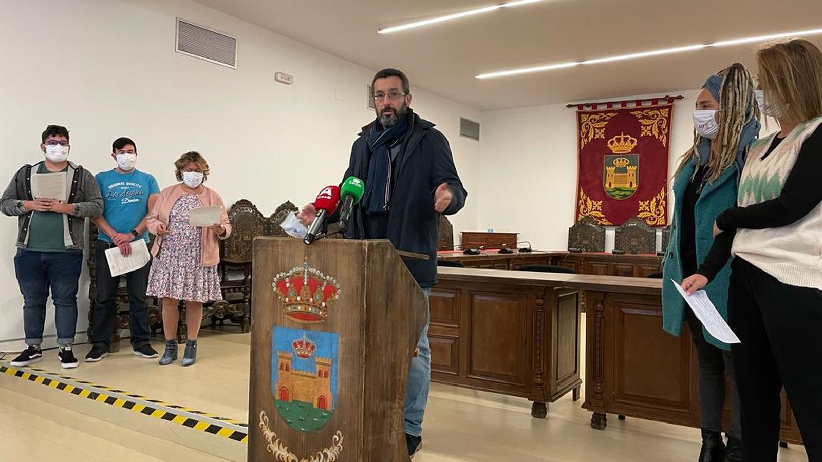 Lectura del manifiesto del Comité Antisida en La Línea.