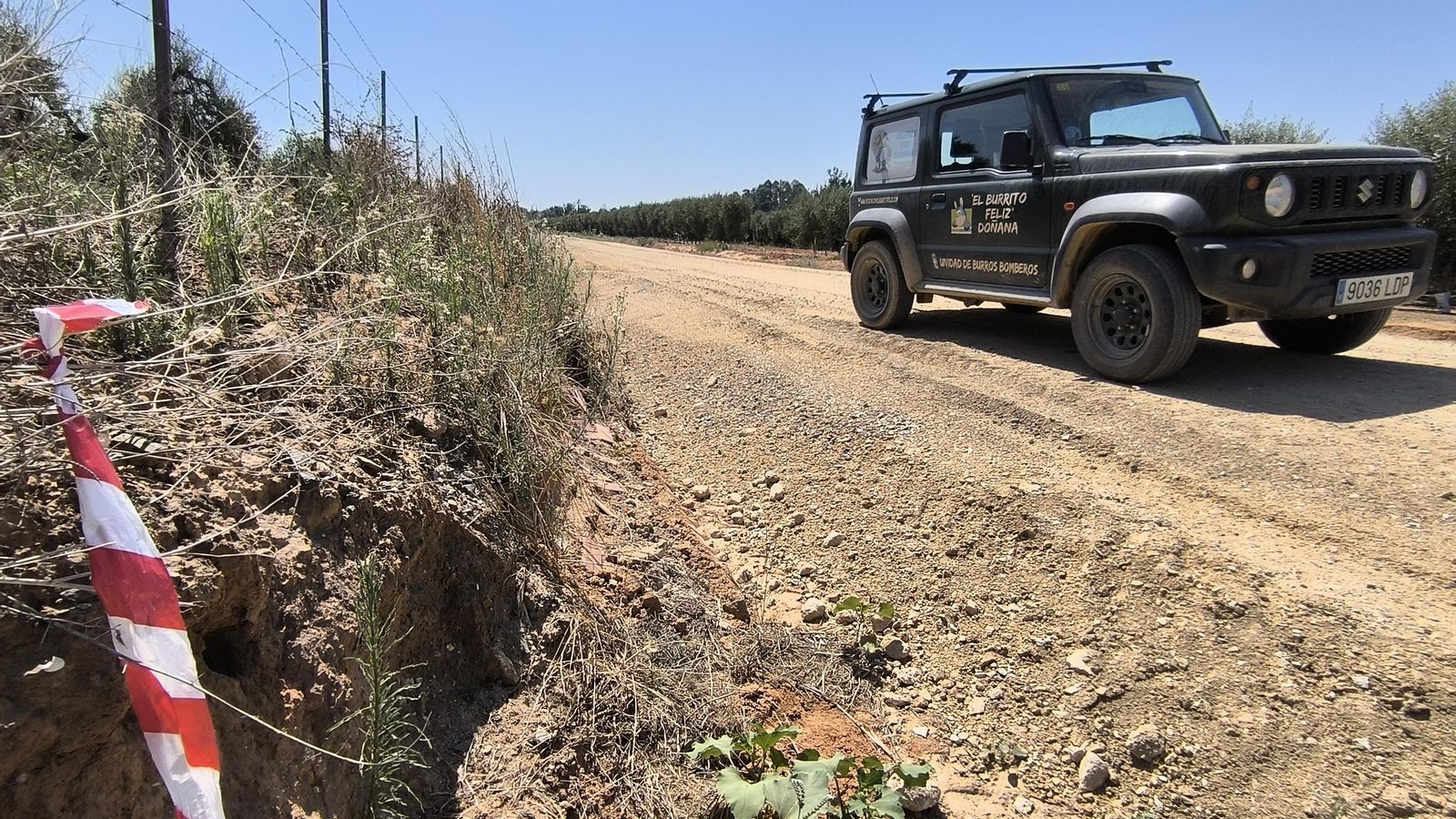 Zona señalizada de los nidos de abejaruco.
