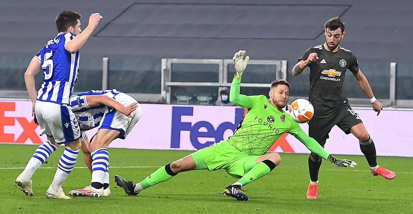 Uno de los goles del Manchester United a la Real Sociedad.