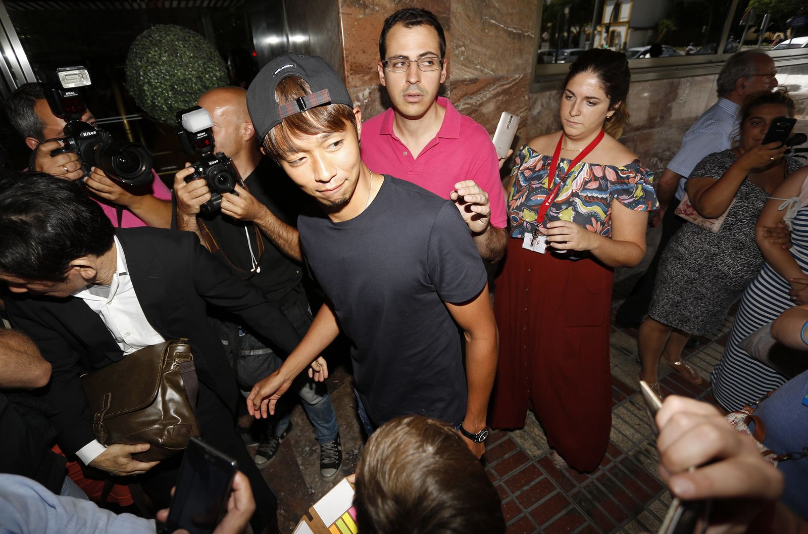 Hiroshi Kiyotake, a su llegada a Sevilla el pasado mes de junio.