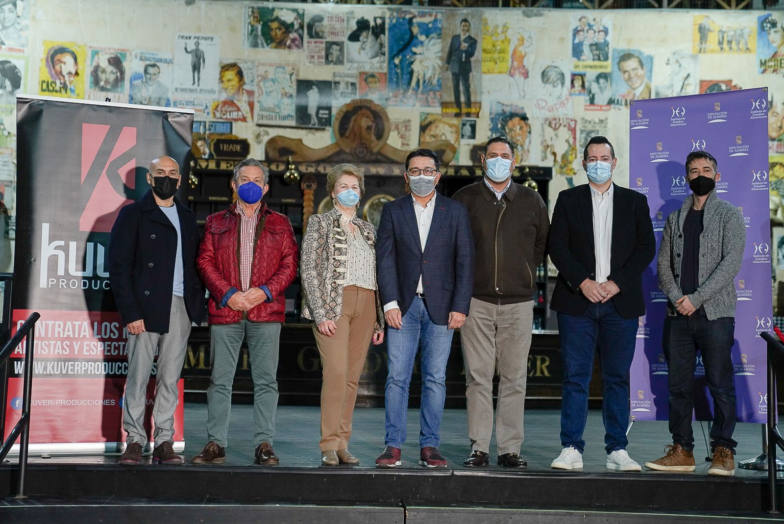 Manuel Guzmán, Francisco Alonso, Ginés Valera, Manuel Artero, Carmen Ravassa y Curro Verdegay.