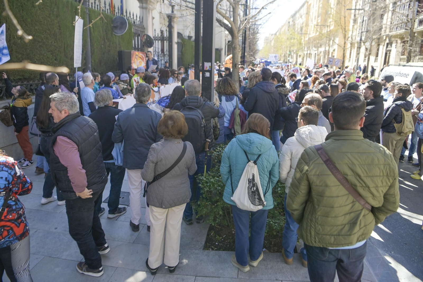 Las mejores imágenes de la manifestación de 300 veterinarios en Granada