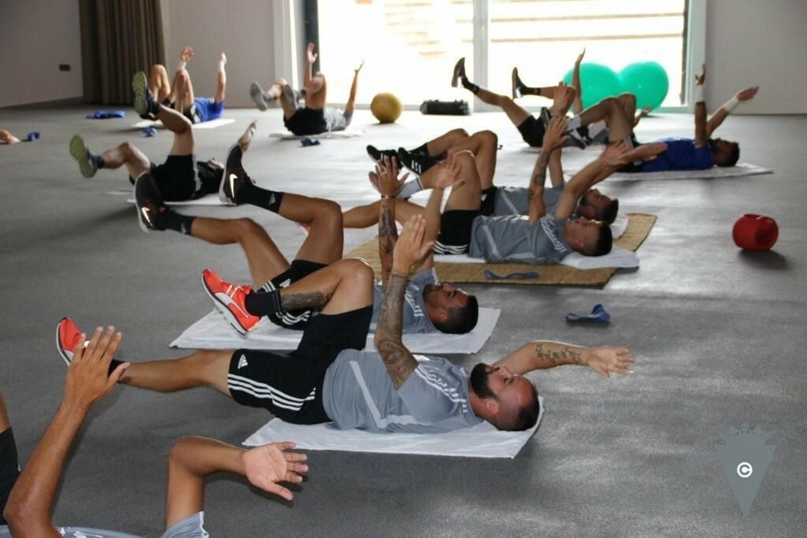 Los jugadores se ejercitaron a primera hora en el gimnasio del Hotel FairPlay Golf & Spa Resort.