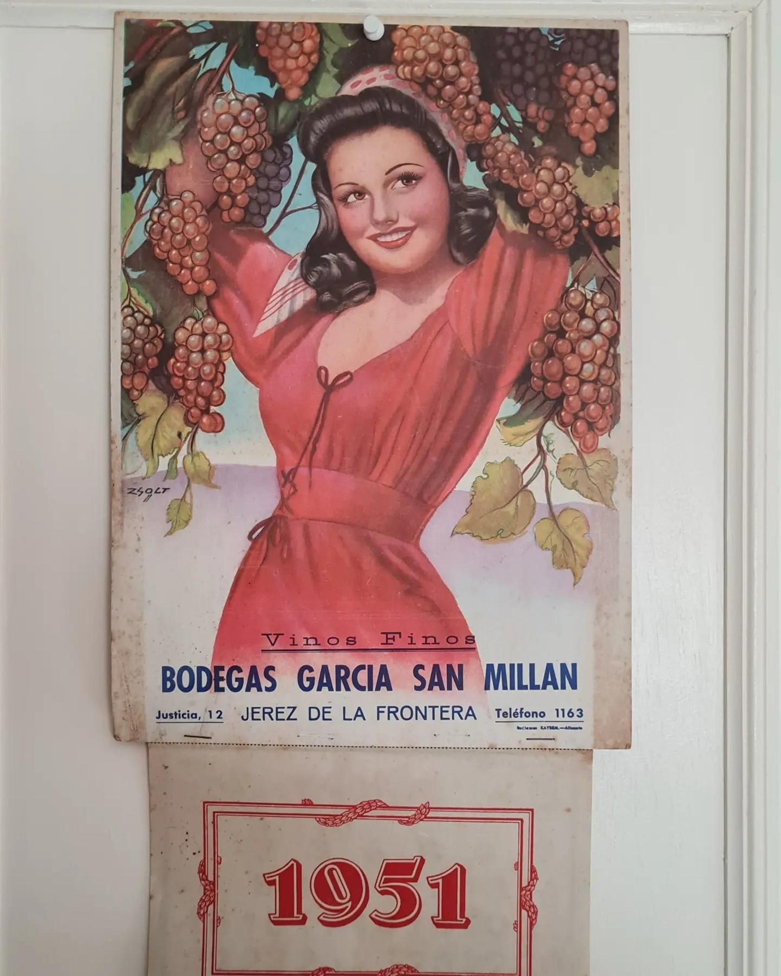 Calendario de bodegas García San Millán, por Zsolt, 1951.