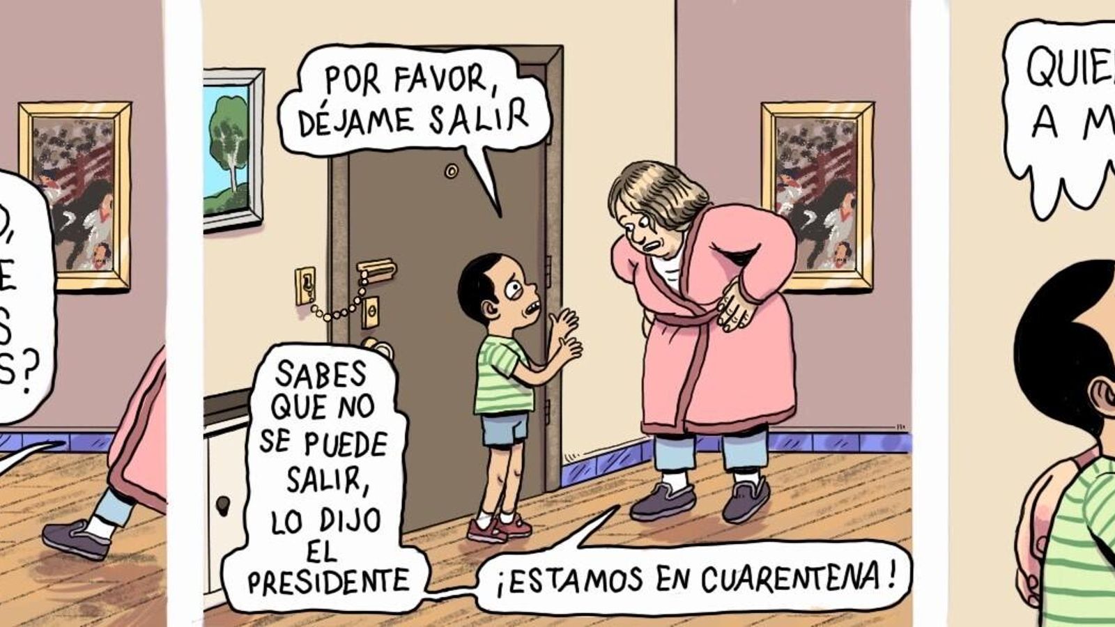 Tres dibujos publicados en 'El Jueves' durante la pandemia.