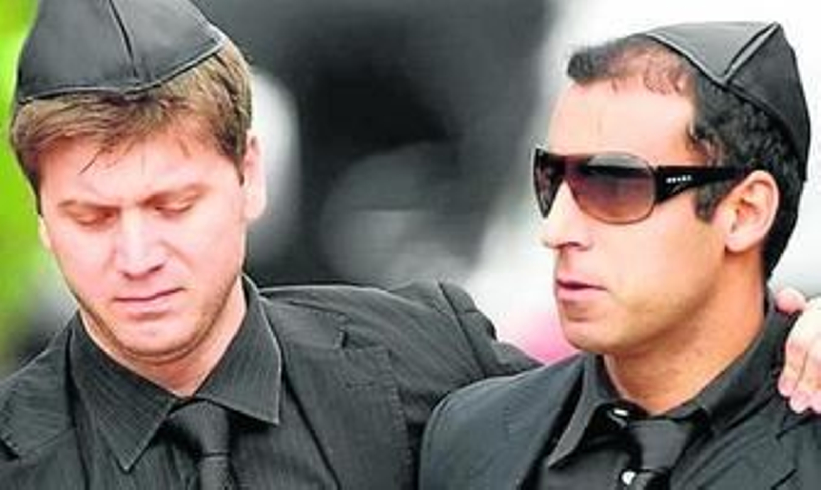 Daniel Zukerman y André Machado en el entierro de Amy Winehouse. Una imagen del último programa, donde imitan a la cantante fallecida.