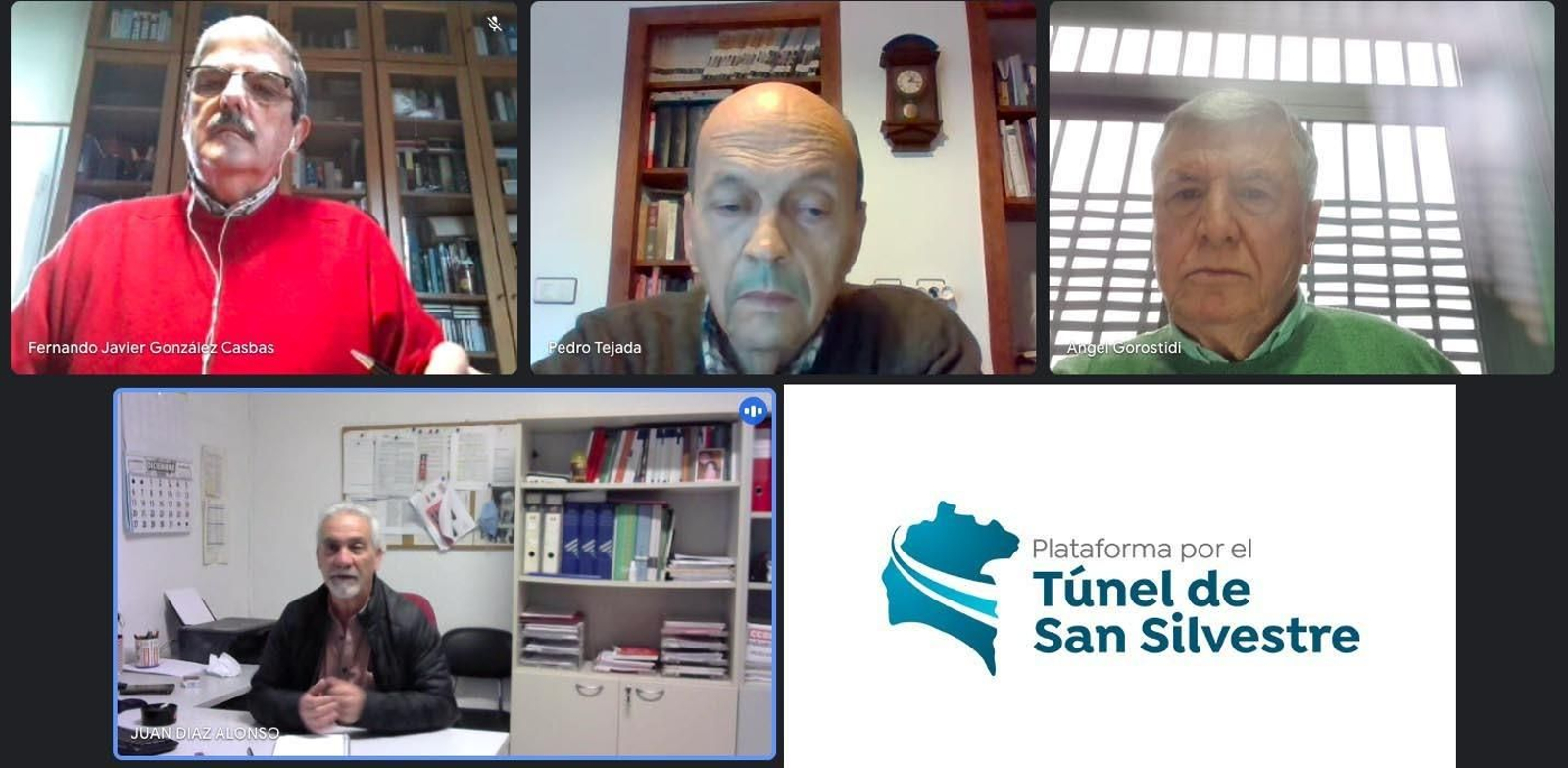 Reunión virtual entre Plataforma por el Túnel de San Silvestre y CCOO. Reunión virtual entre Plataforma por el Túnel de San Silvestre y CCOO.