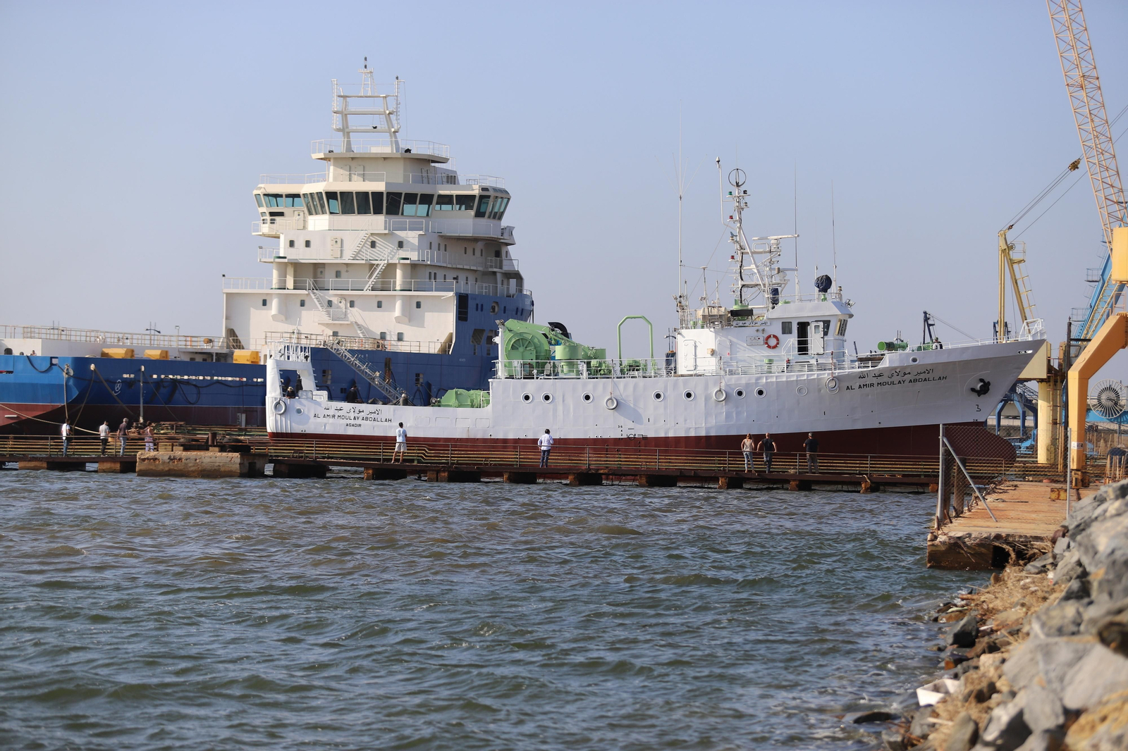 Imágenes de la botadura del barco Al Amir Moulay Abdallah en los astilleros de Huelva