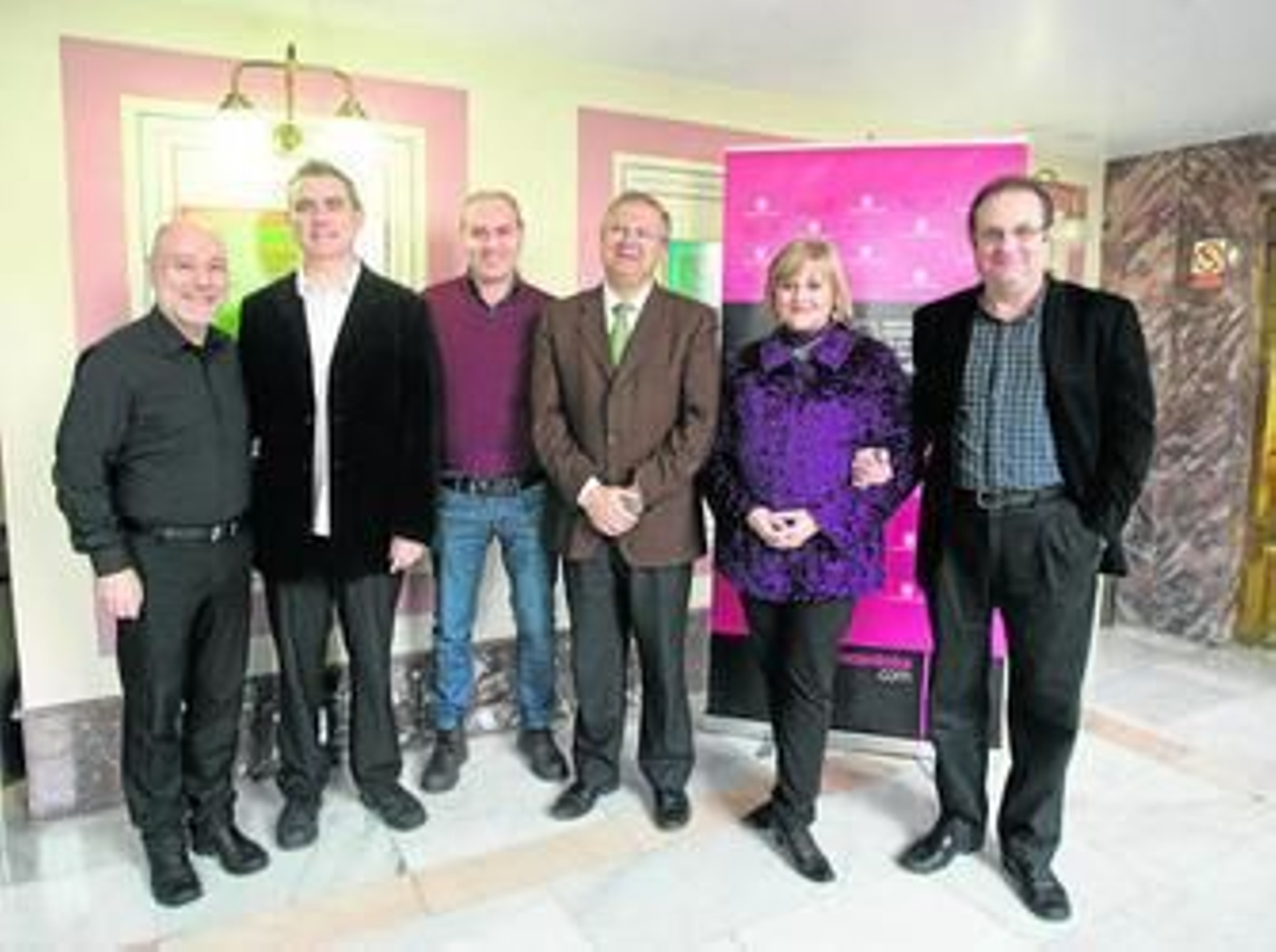 Miquel Ortega, Ángel Ódena, Jesús Ruiz, Juan Miguel Moreno Calderón, Maribel Ortega y José Luis Castro, en la presentación de la ópera.