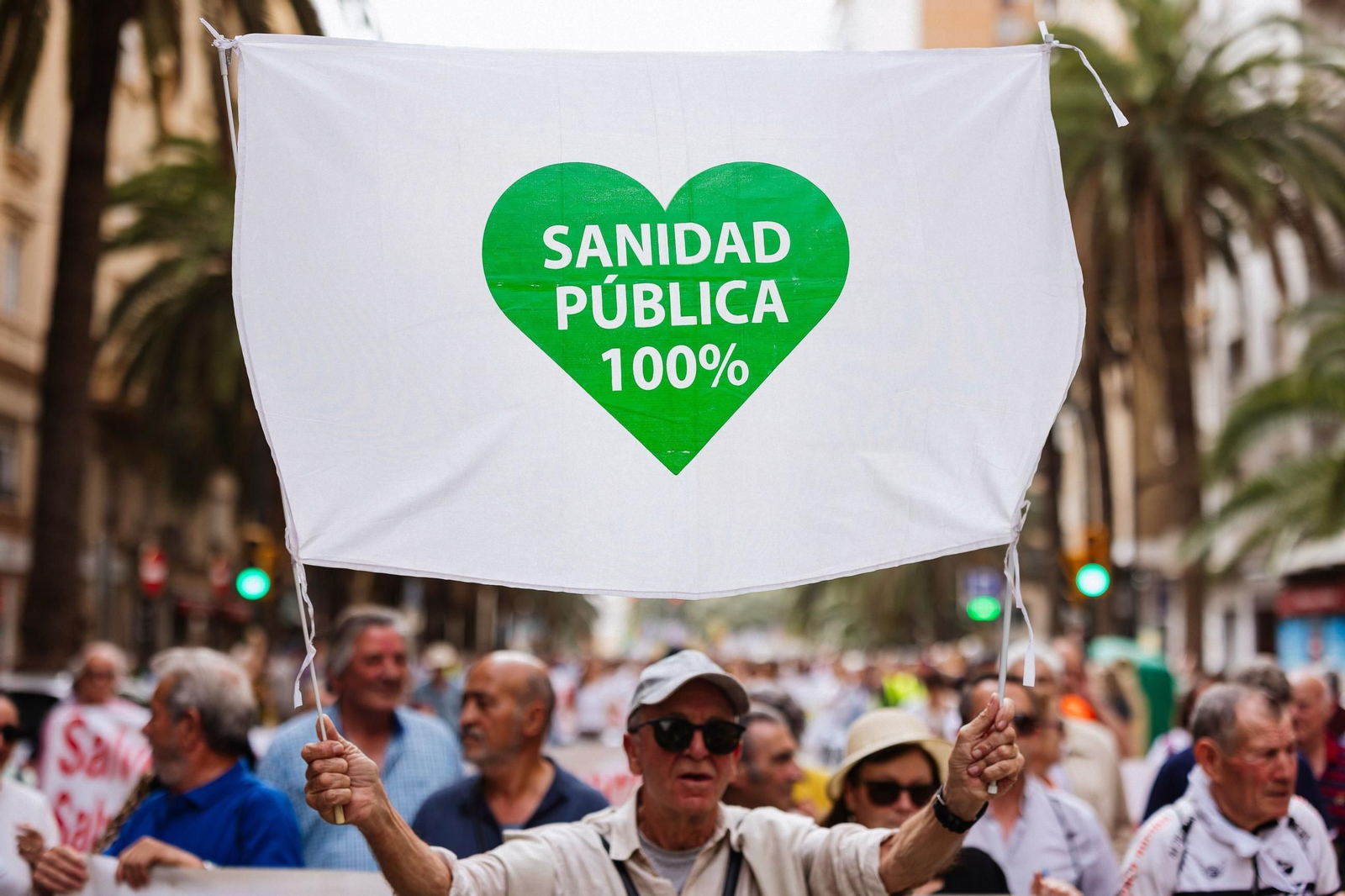 La última manifestación en defensa de la Sanidad pública en Málaga, realizada en 2024.