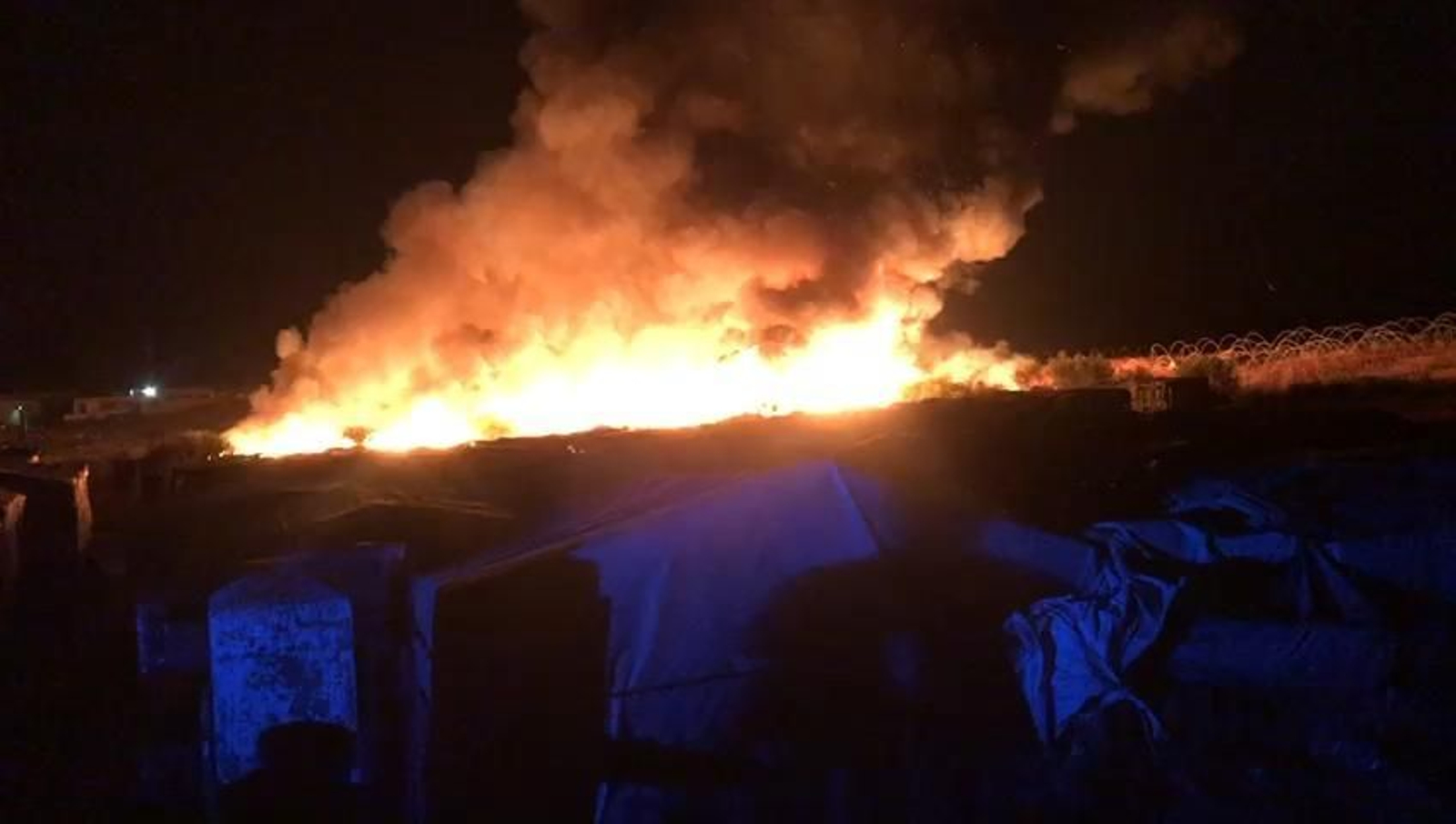Incendio en chabolas de Lepe