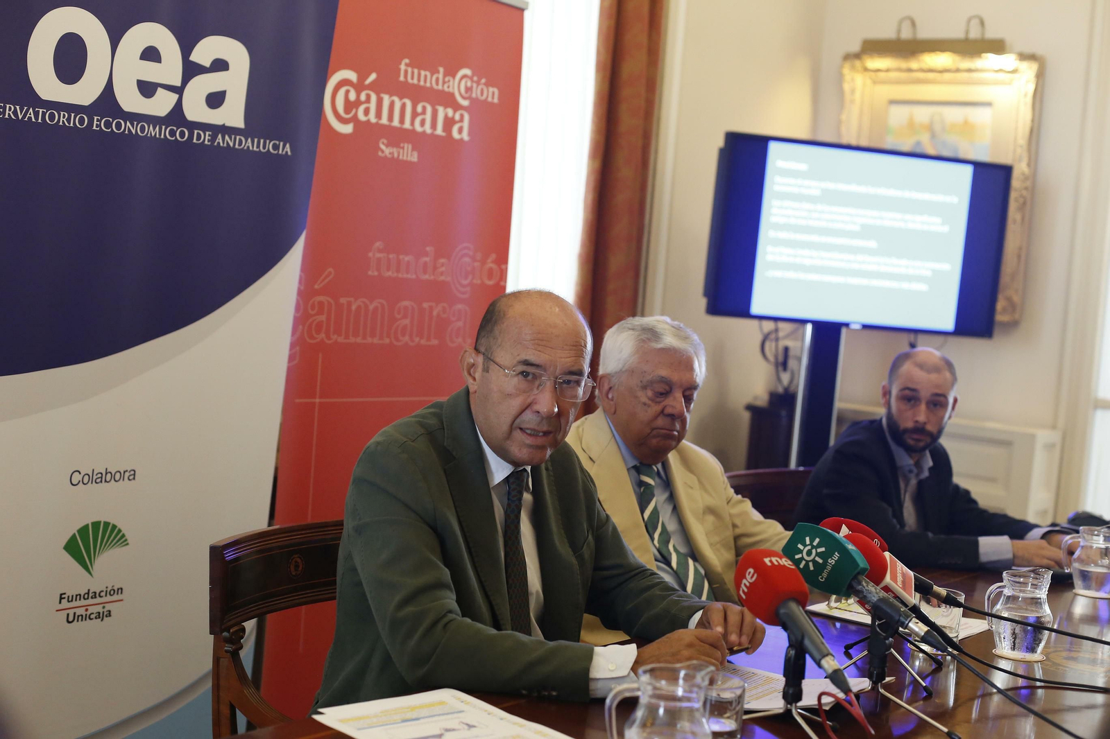 Francisco Ferraro y Francisco Herrero, en la sede de la Cámara de Comercio.